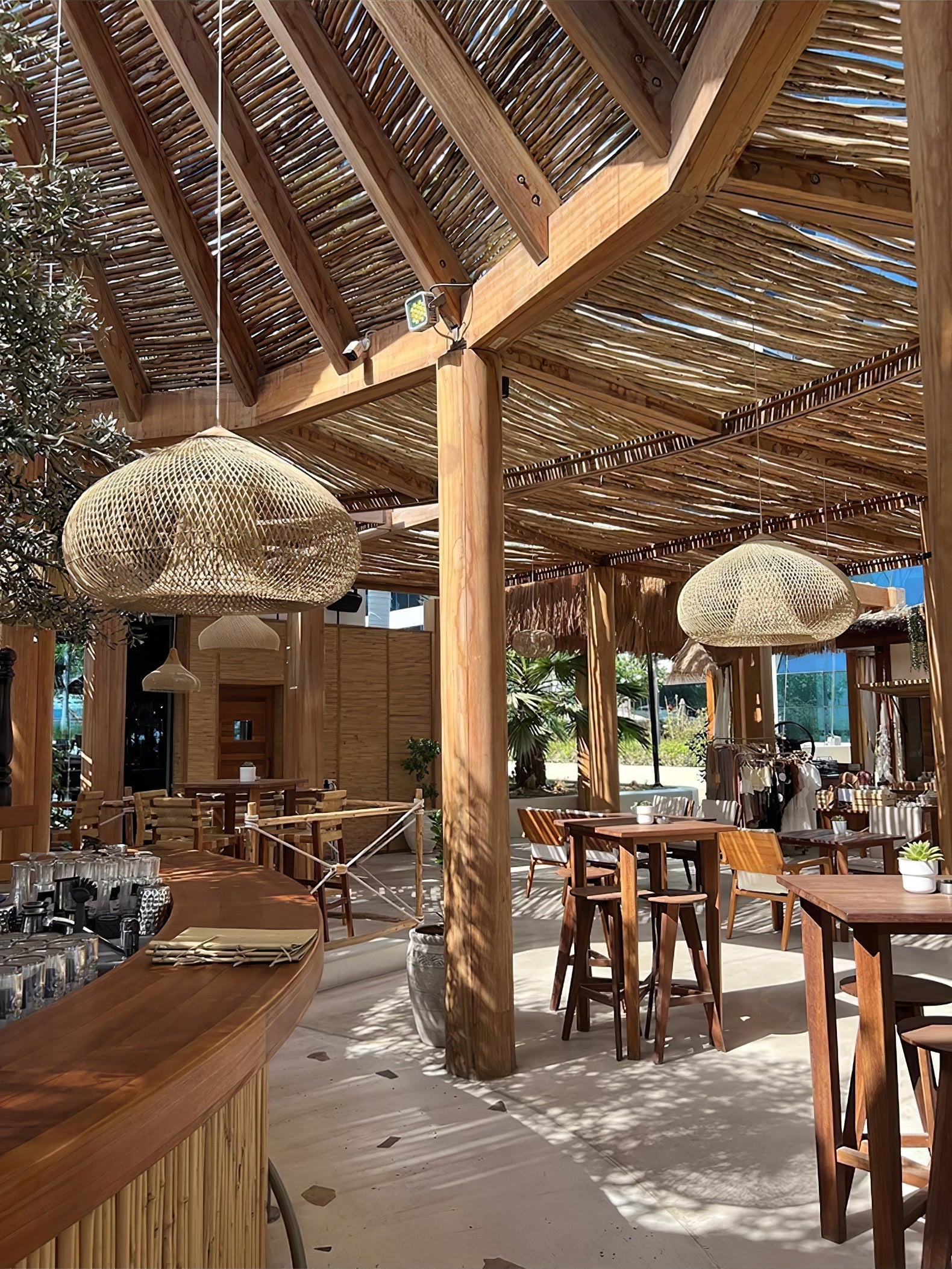 Solara Pendant Lamp Rattan Swag Woven - Letslighting