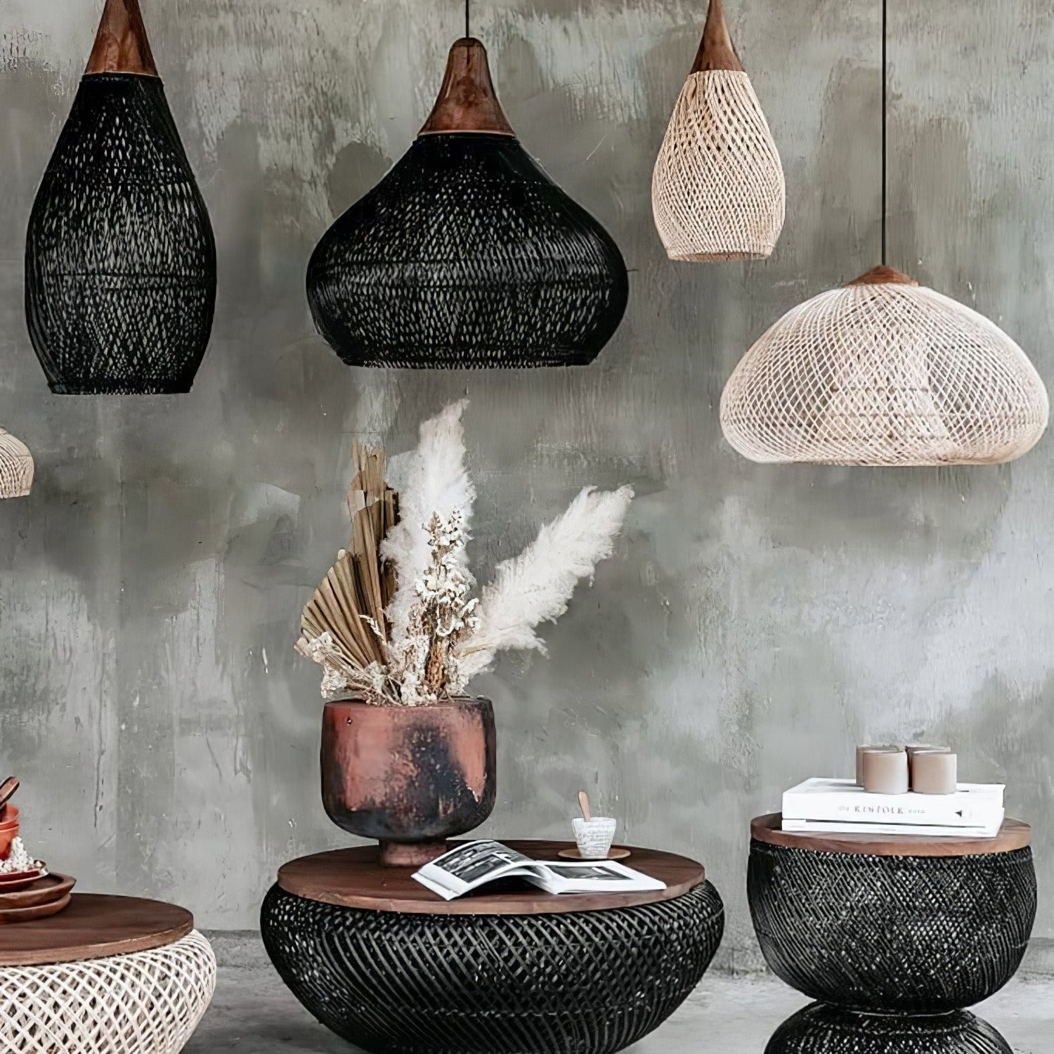 Ritta Braided Rattan Livingroom Pendant Lamp - Letslighting