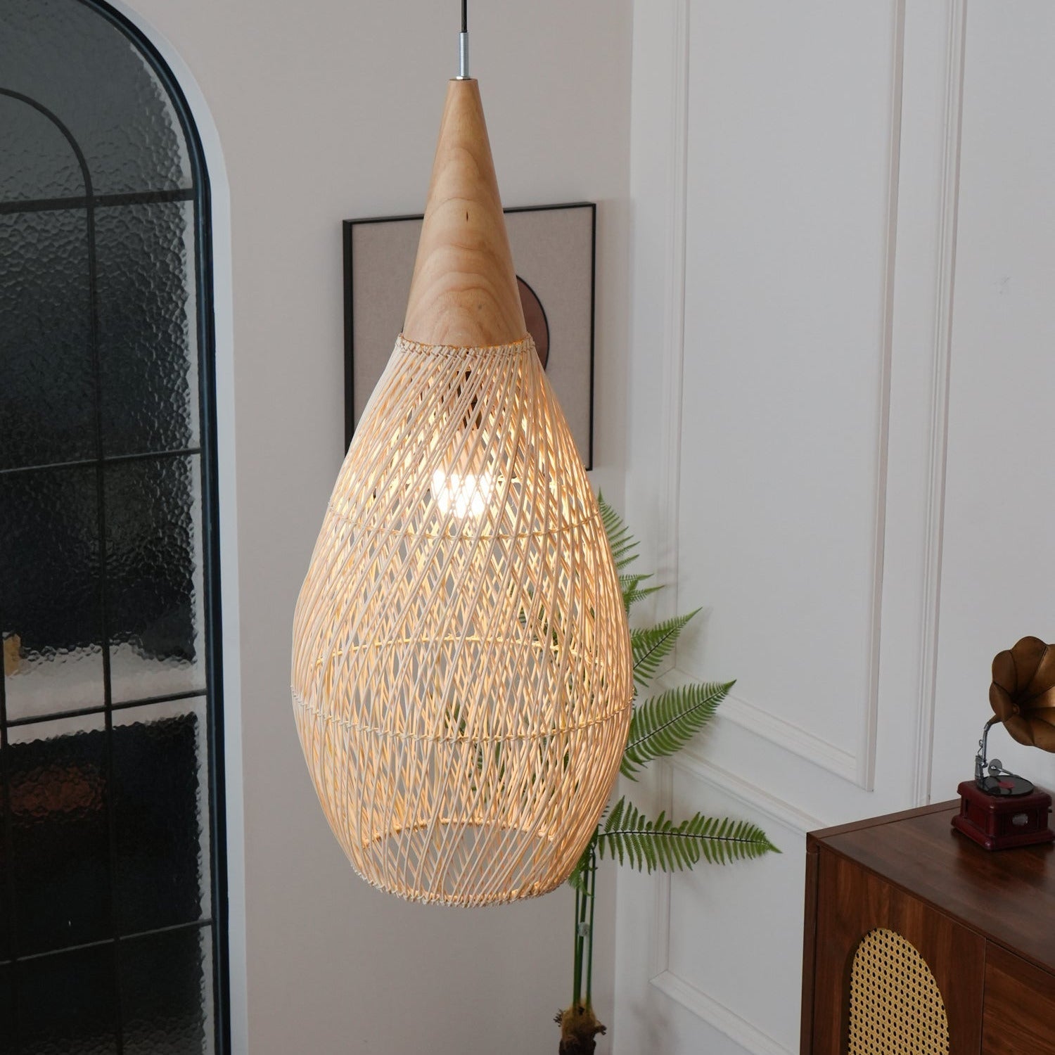 Ritta Braided Rattan Livingroom Pendant Lamp - Letslighting