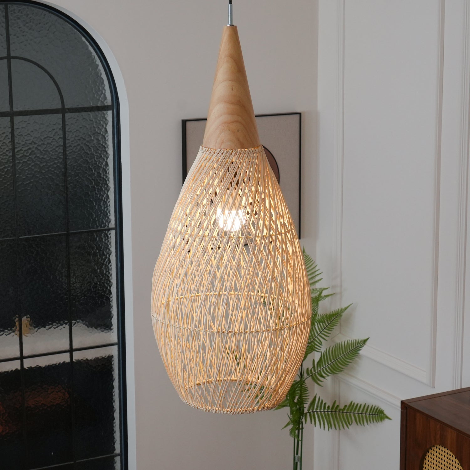 Solara Pendant Lamp Rattan Swag Woven - Letslighting