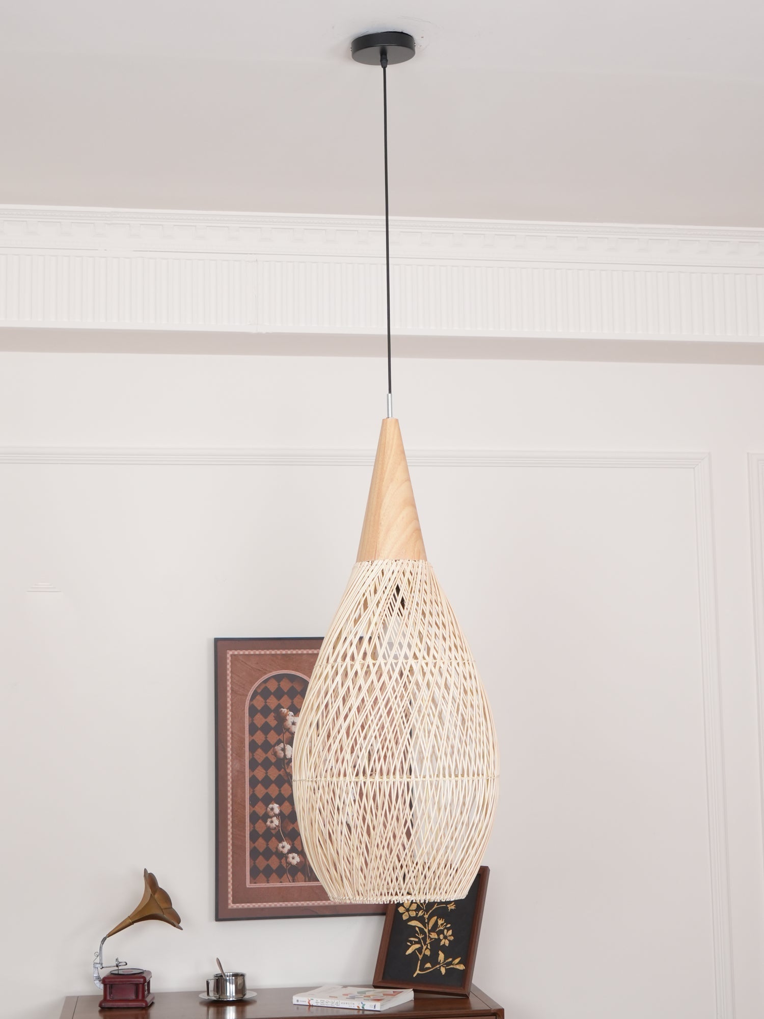 Solara Pendant Lamp Rattan Swag Woven - Letslighting