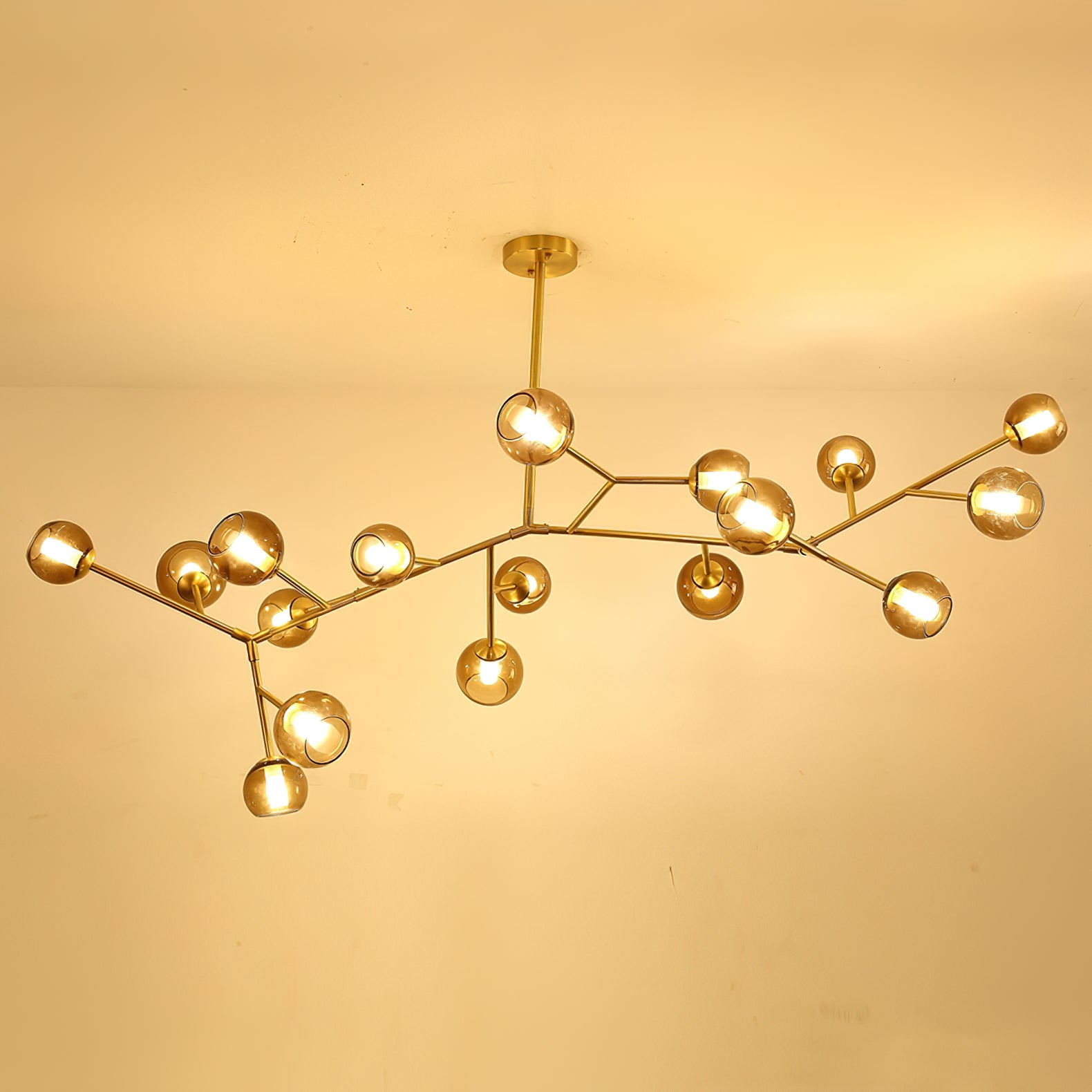 Kinetic Individual Creativity Brass Glass Chandelier - Letslighting