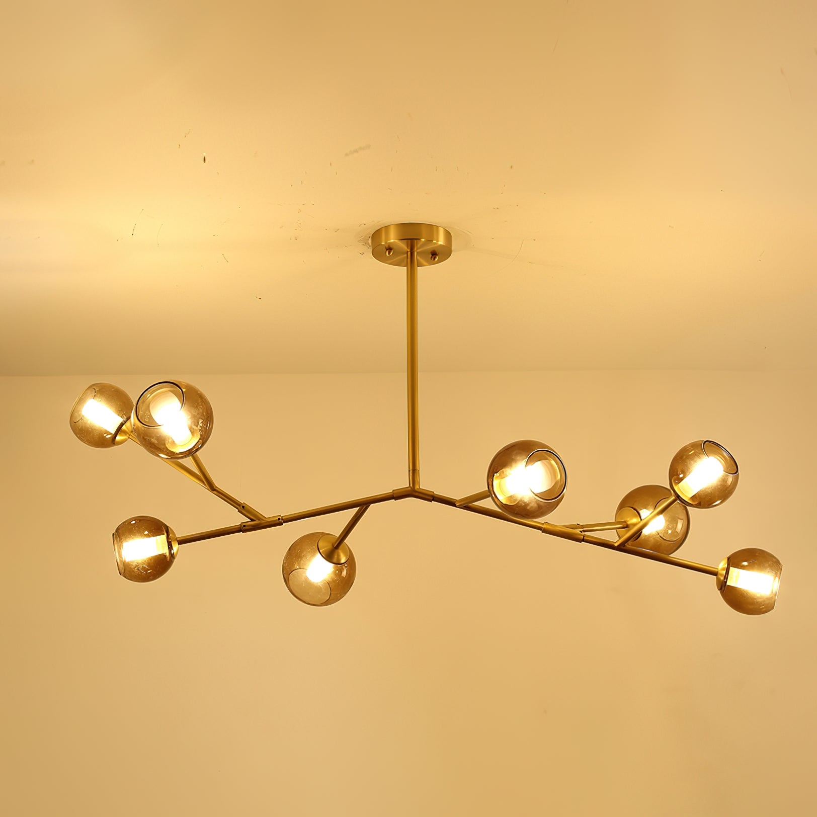 Kinetic Individual Creativity Brass Glass Chandelier - Letslighting