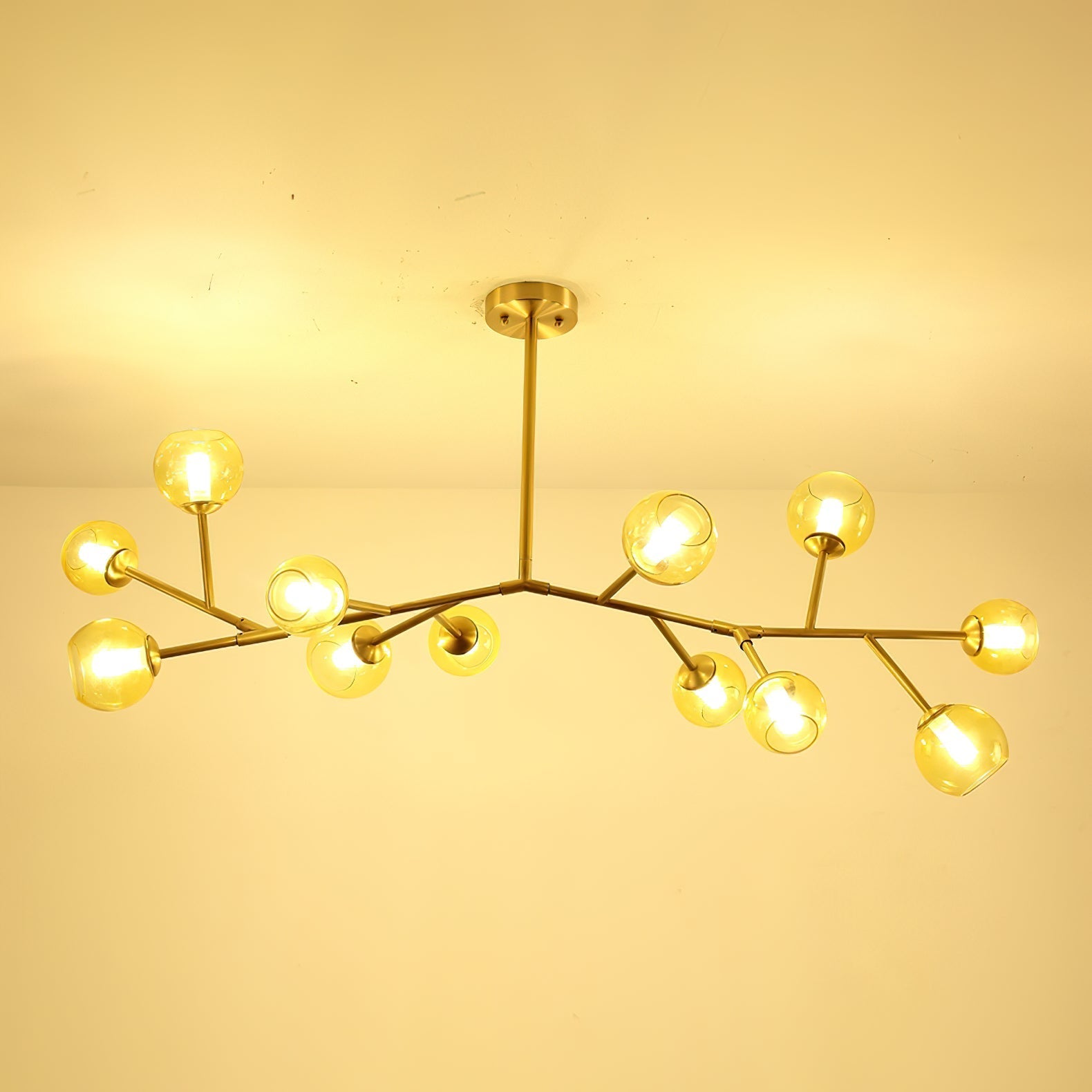 Kinetic Individual Creativity Brass Glass Chandelier - Letslighting