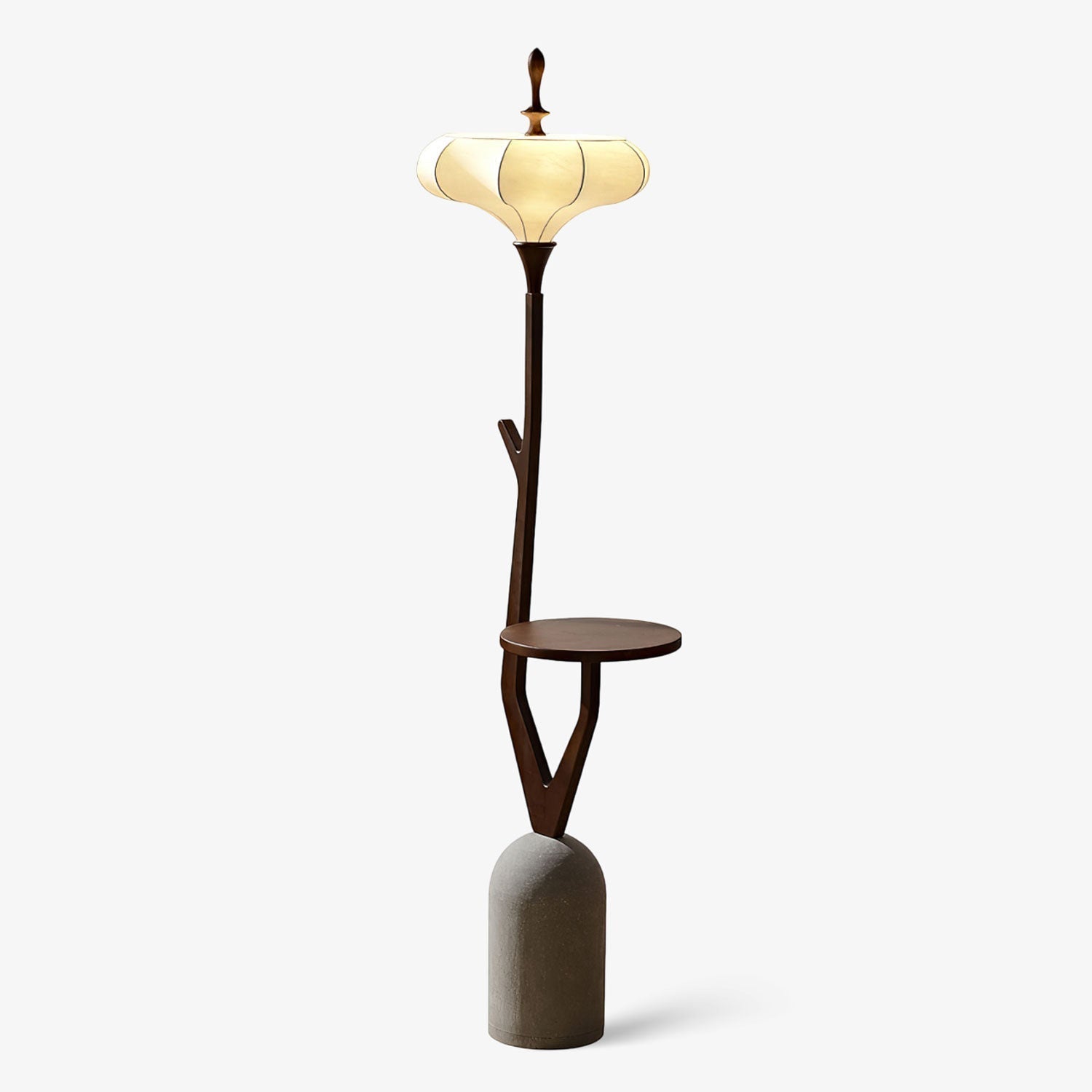Branche Modern Wood & Fabric Floor Lamp