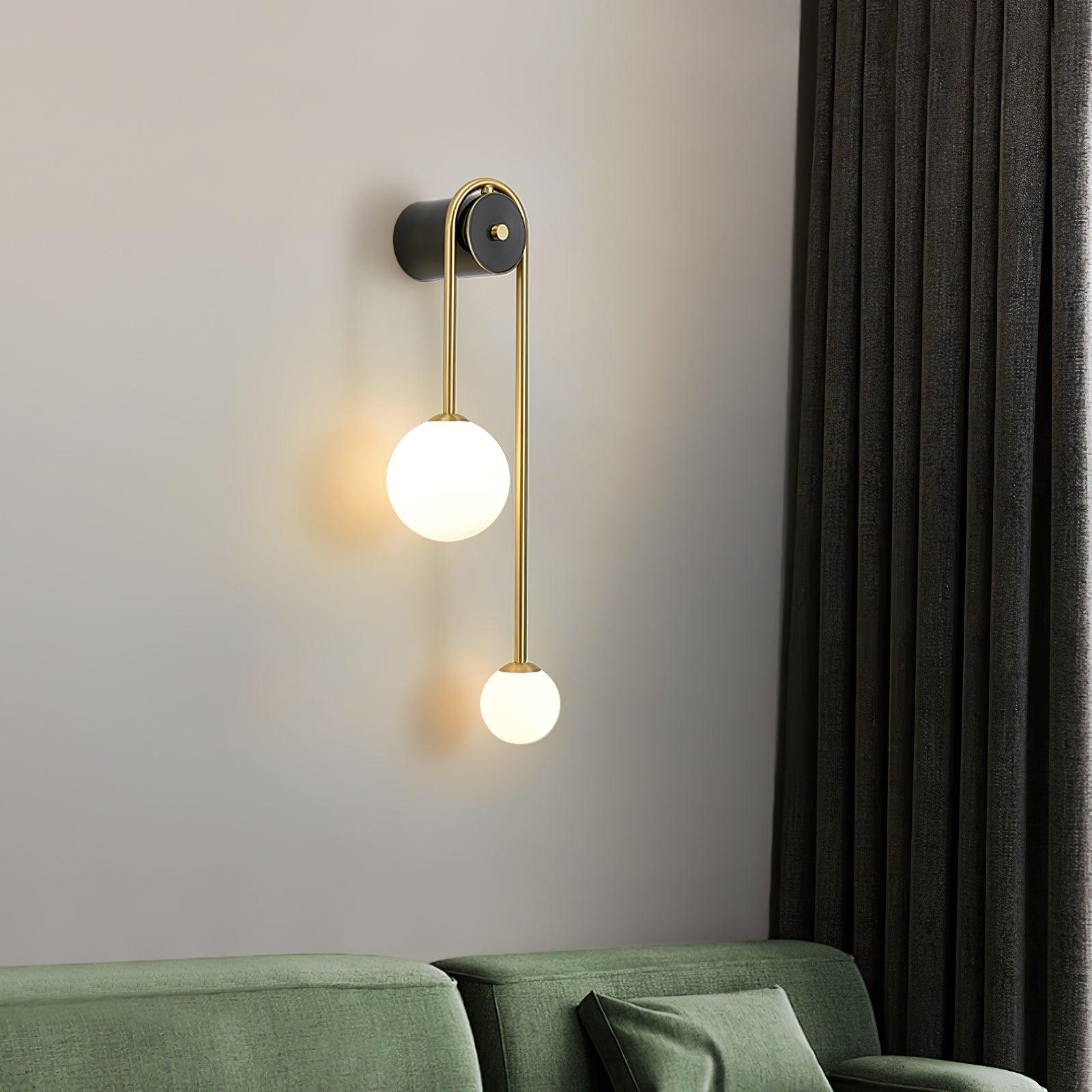 Kim Modern Minimalist Arc Brass Glass Wall Light - Letslighting