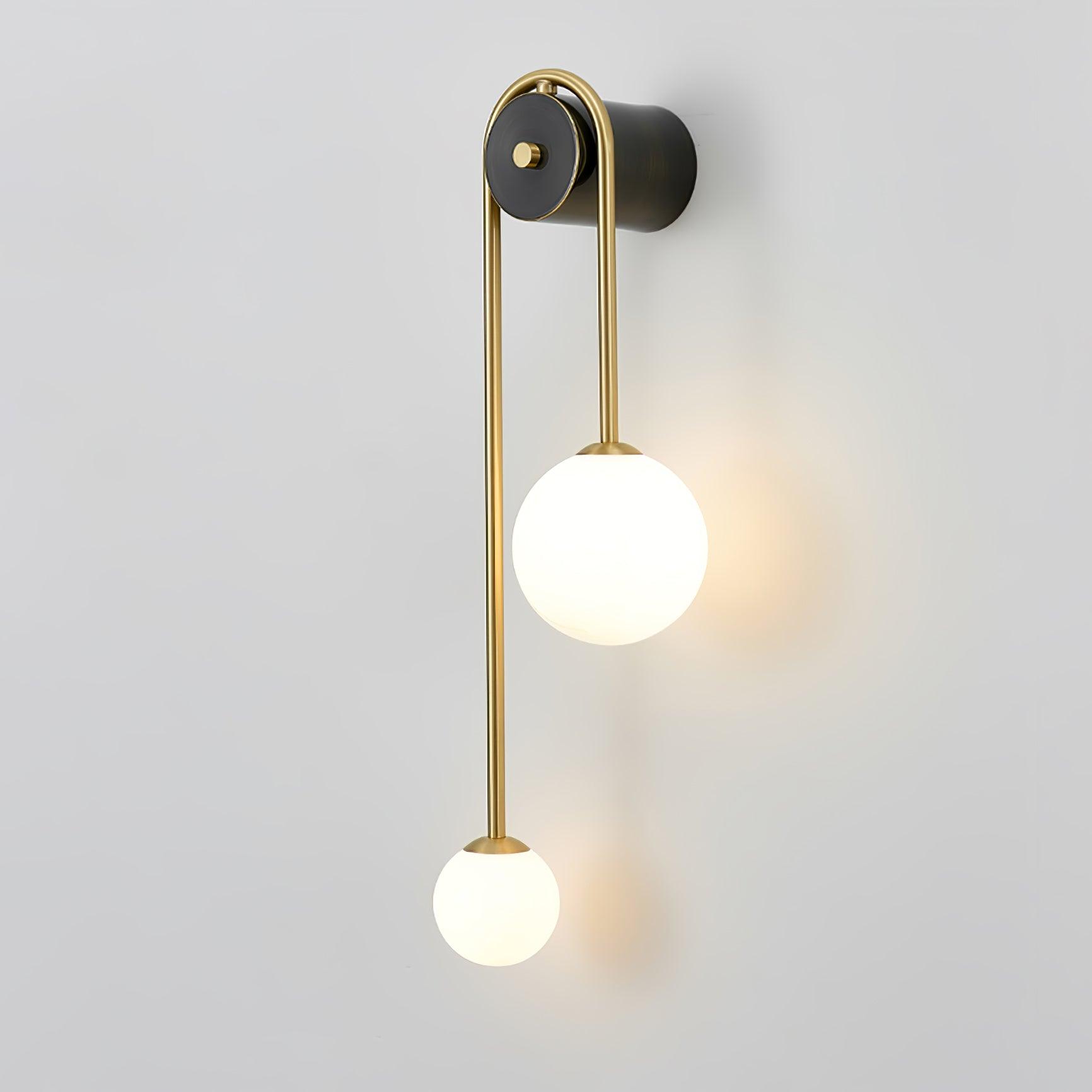 Kim Modern Minimalist Arc Brass Glass Wall Light - Letslighting