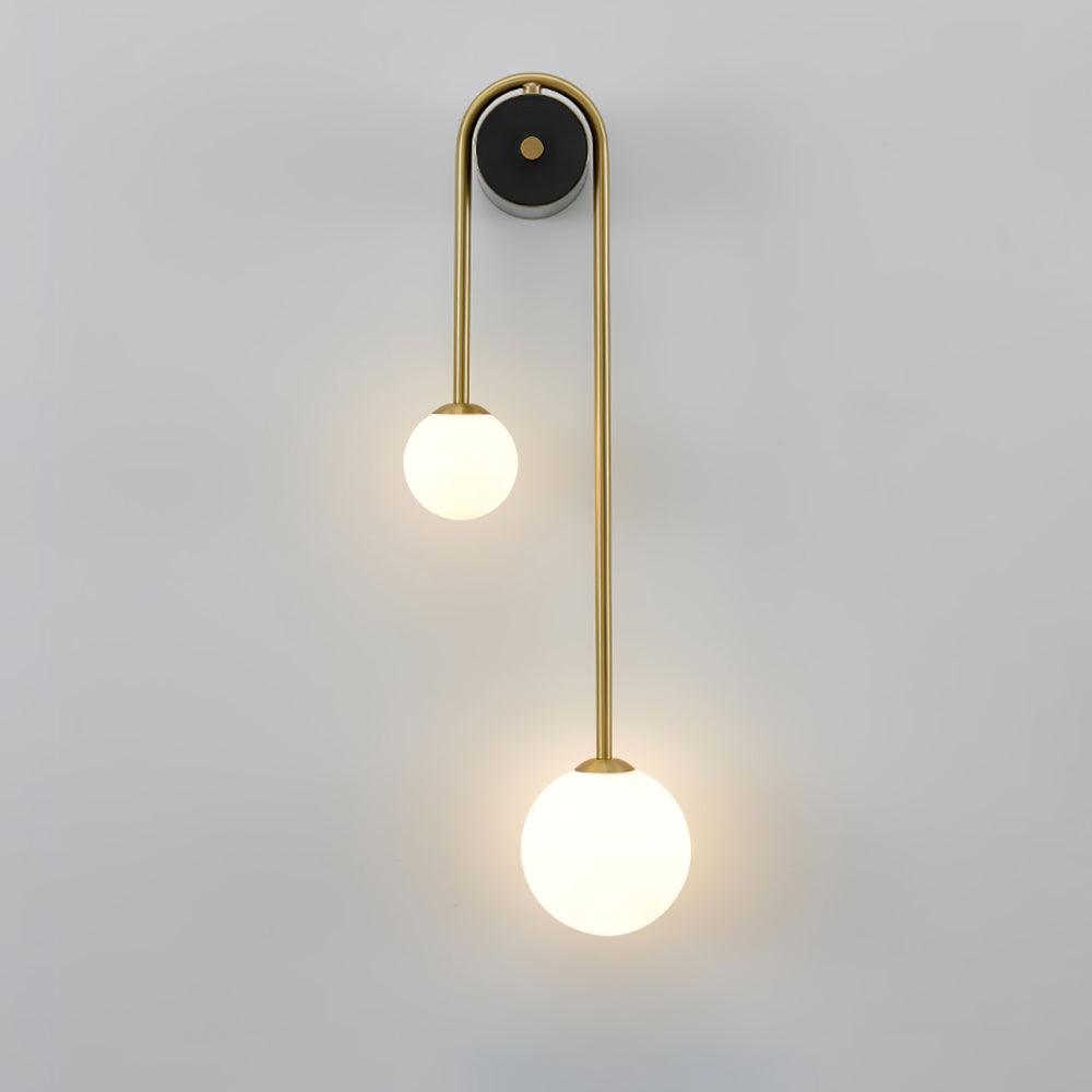 Kim Modern Minimalist Arc Brass Glass Wall Light - Letslighting