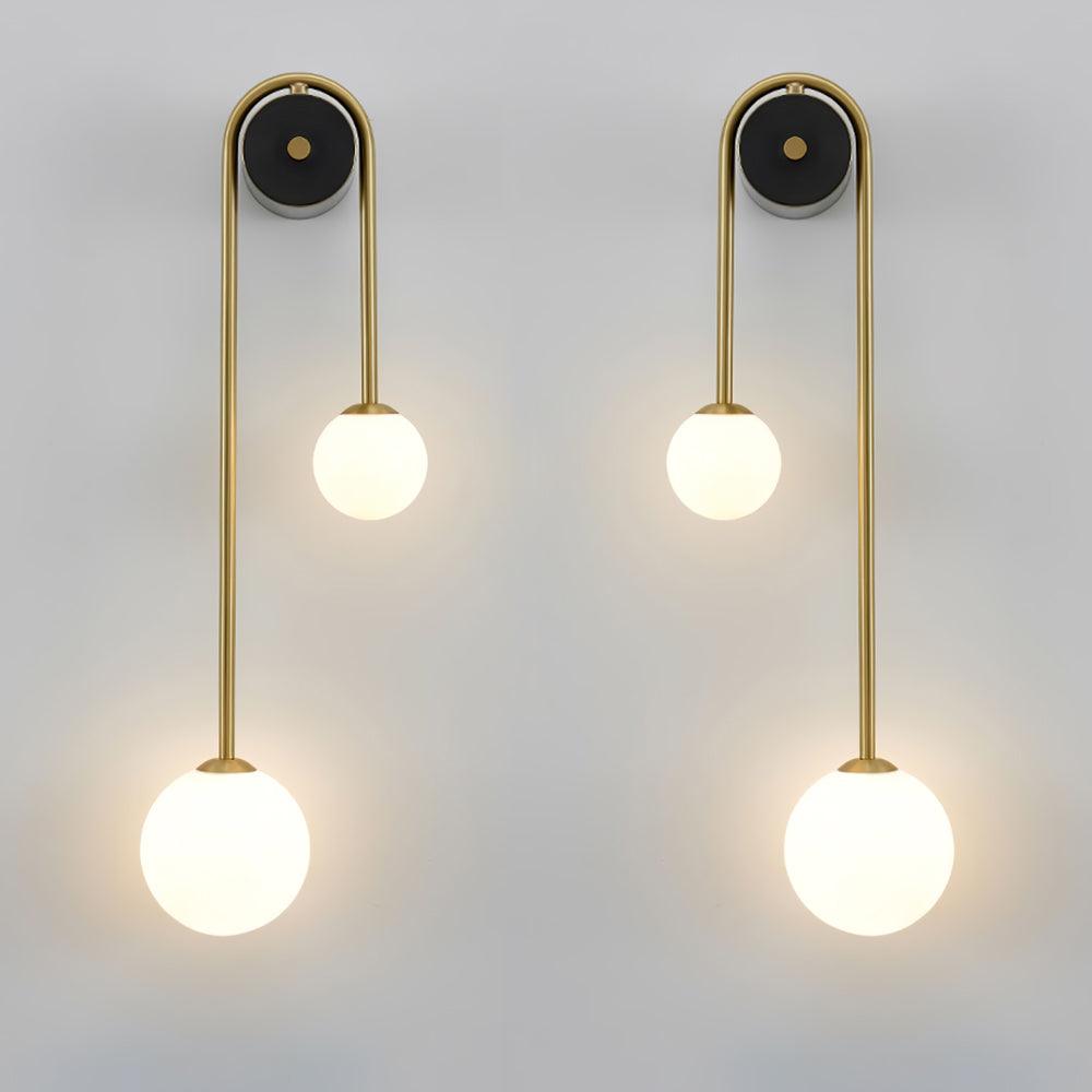 Kim Modern Minimalist Arc Brass Glass Wall Light - Letslighting