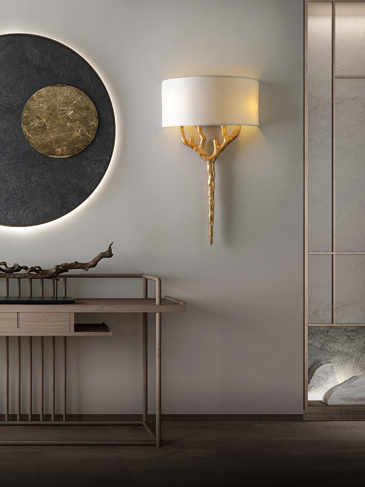 Ceryndir Antler Brass Wall Sconce - Letslighting