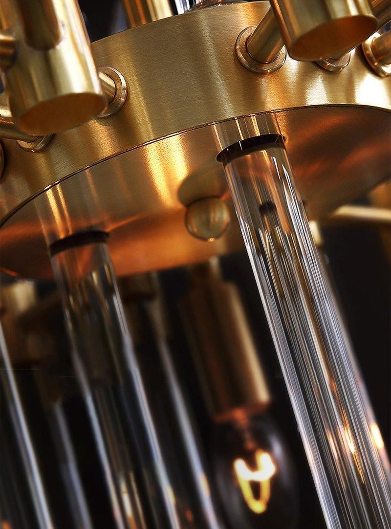 Solara Chandelier Antique Brass Starburst - Letslighting