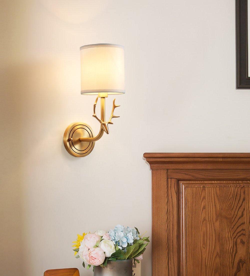 Noble Elegance Deer Head Brass Wall Light - Letslighting