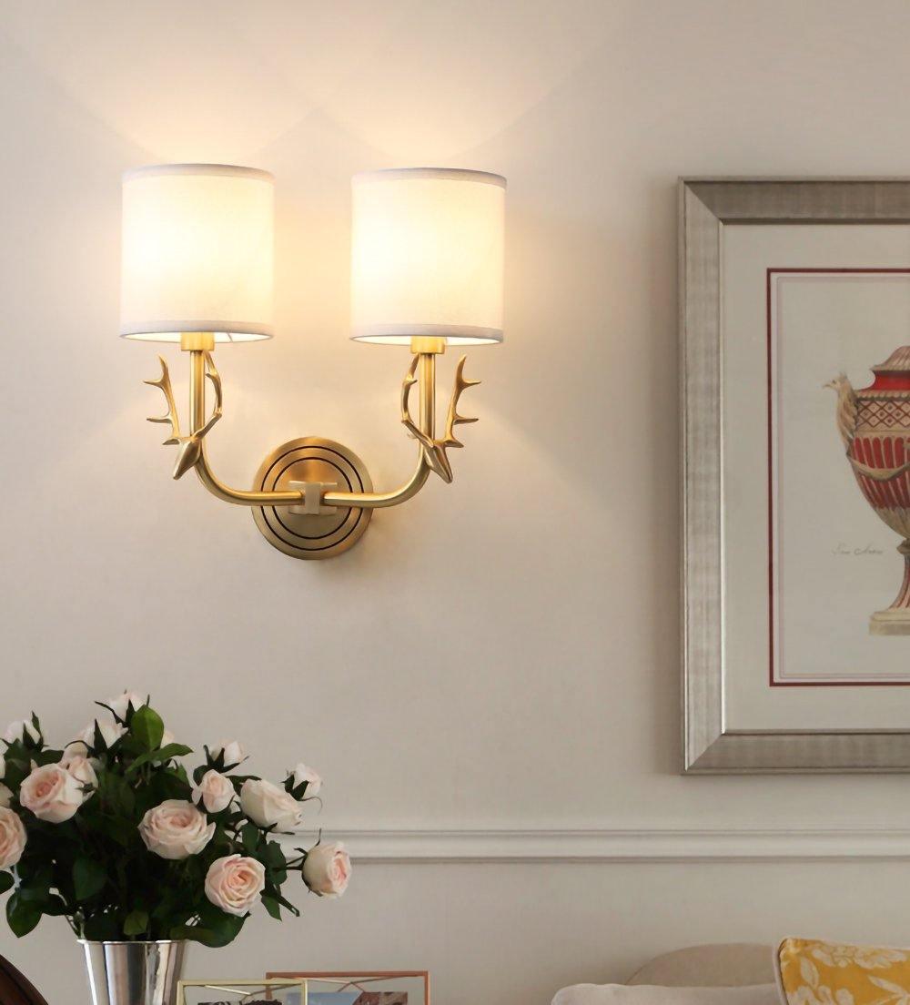 Noble Elegance Deer Head Brass Wall Light - Letslighting