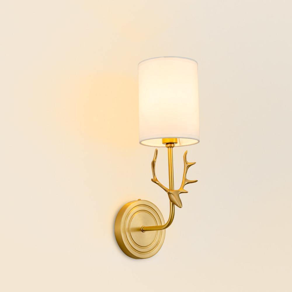 Noble Elegance Deer Head Brass Wall Light - Letslighting