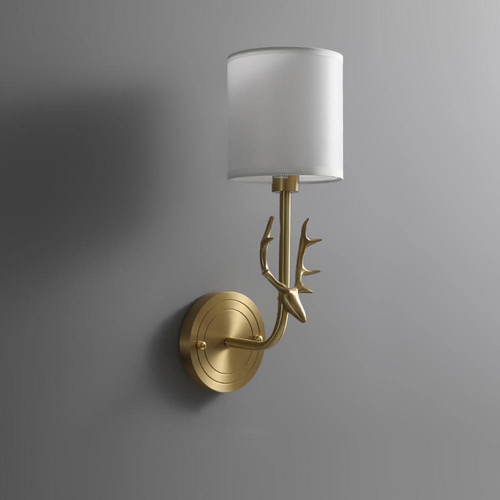 Noble Elegance Deer Head Brass Wall Light - Letslighting