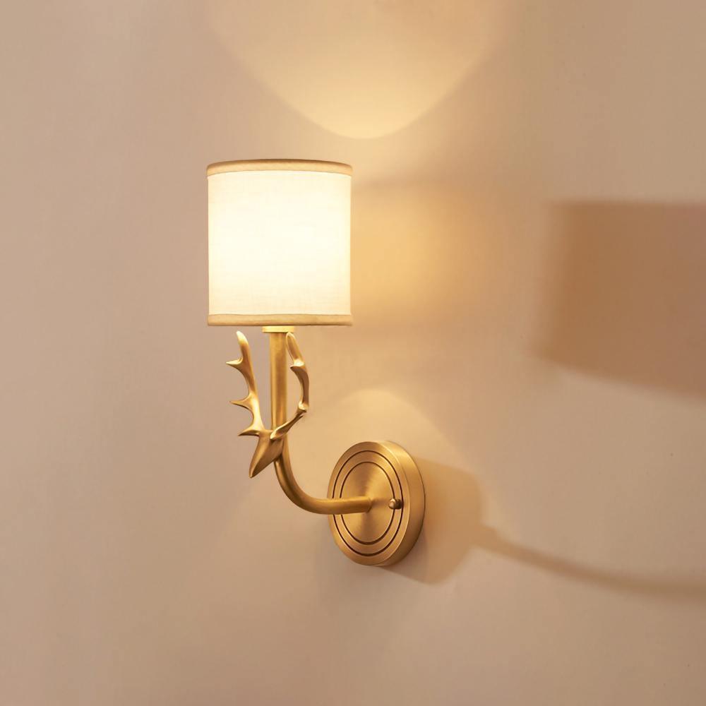 Noble Elegance Deer Head Brass Wall Light - Letslighting