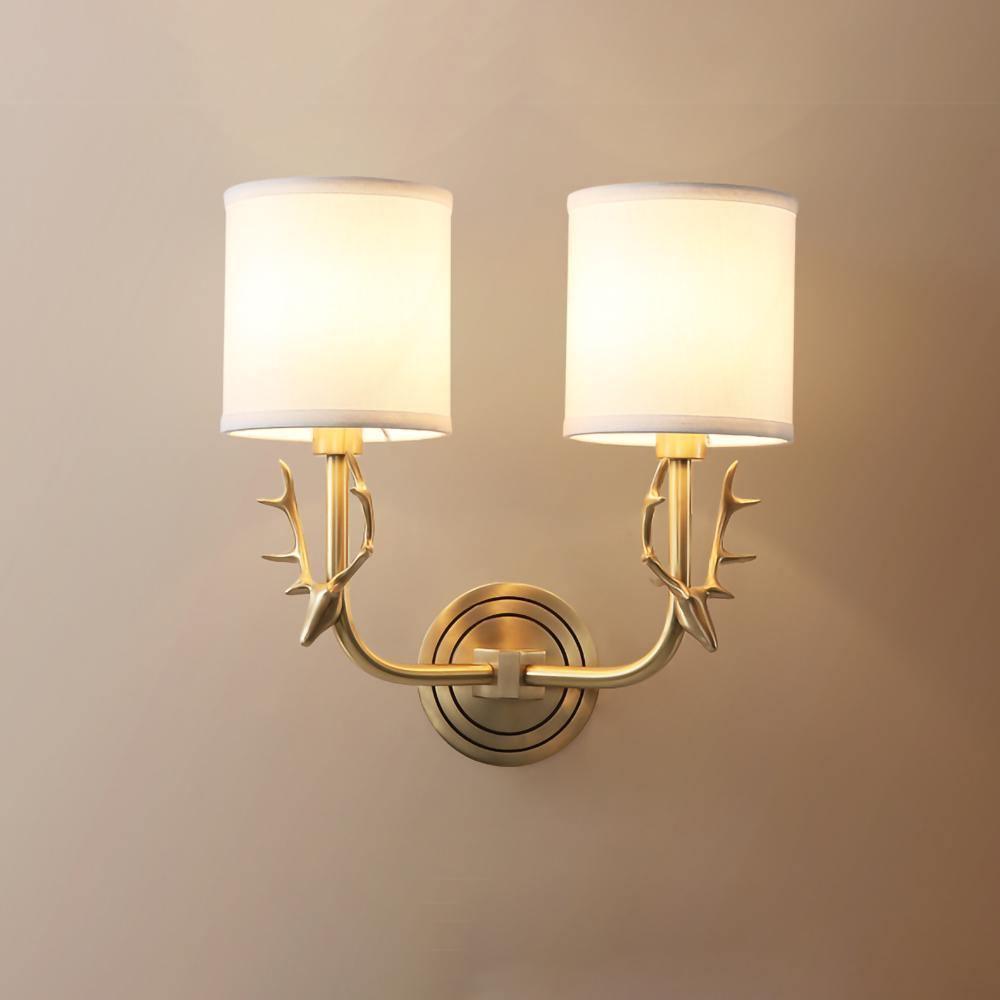 Noble Elegance Deer Head Brass Wall Light - Letslighting