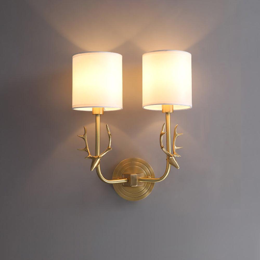 Noble Elegance Deer Head Brass Wall Light - Letslighting