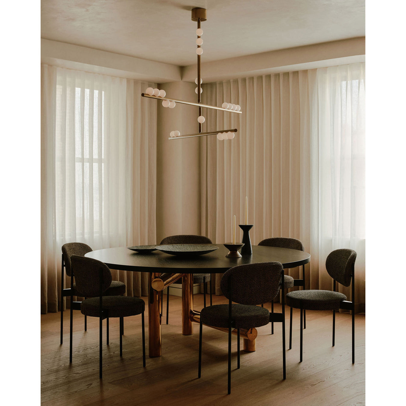 Orbis Modern Minimalist Drop System Antique Glass Chandelier - Letslighting