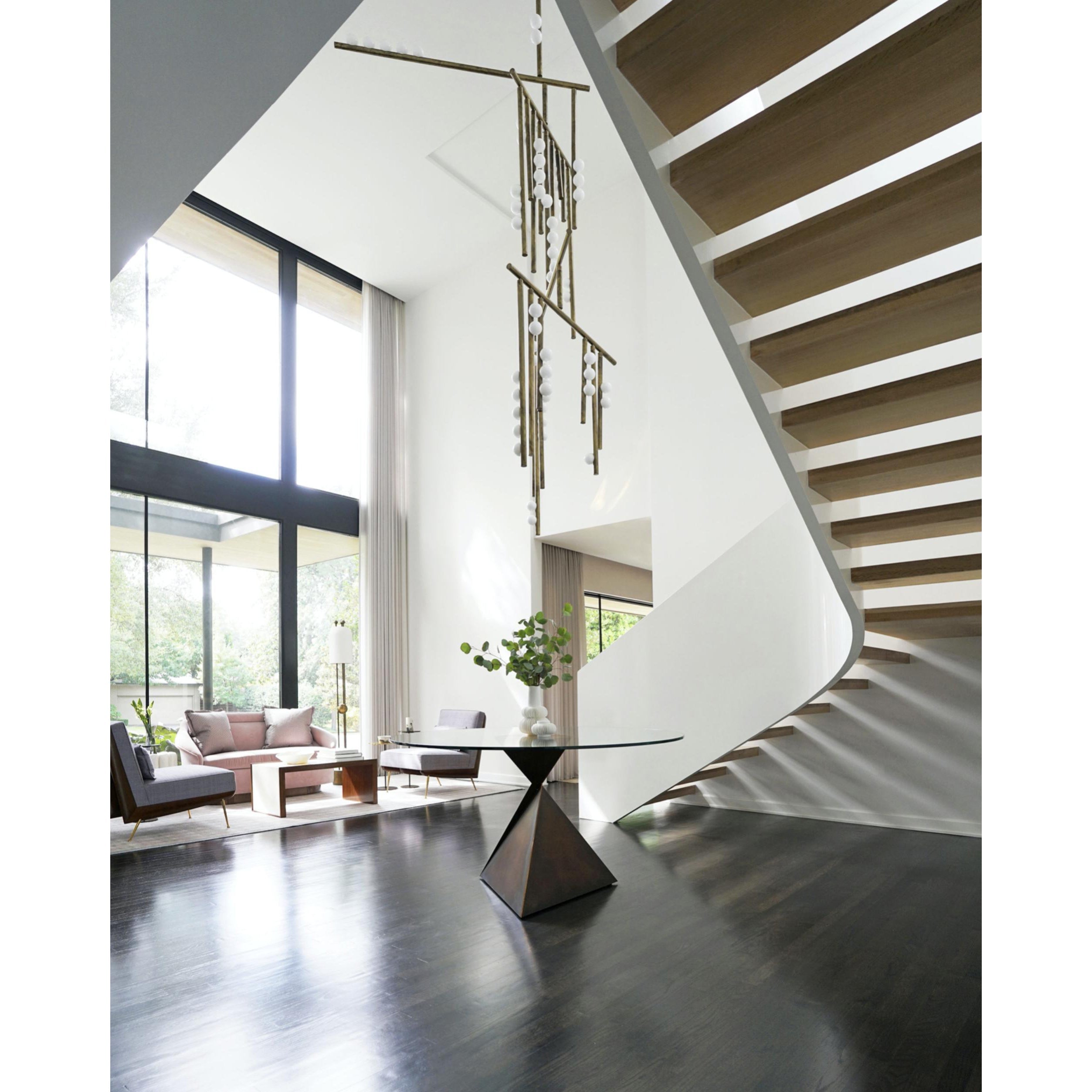 Orbis Modern Minimalist Drop System Antique Glass Chandelier - Letslighting