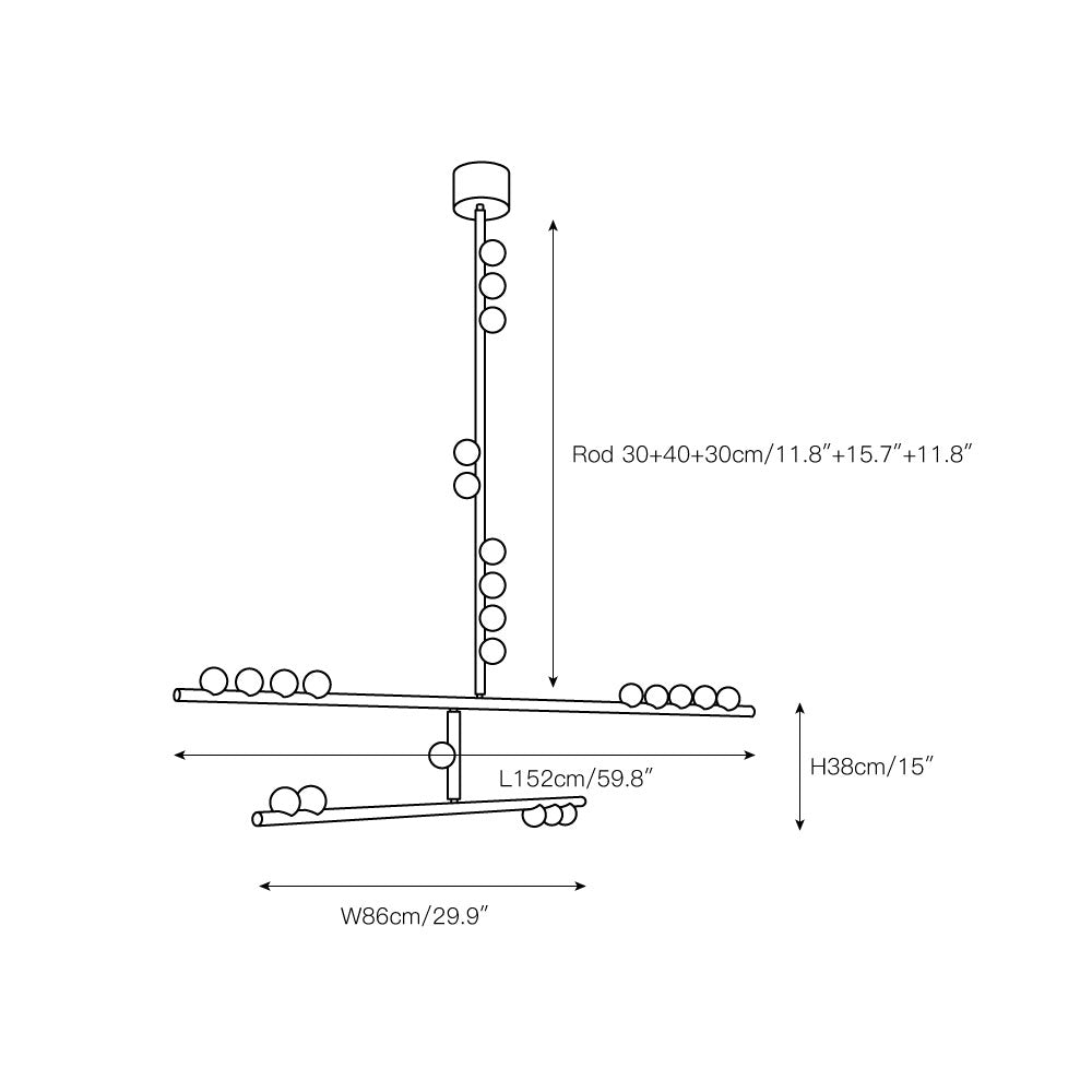 Orbis Modern Minimalist Drop System Antique Glass Chandelier - Letslighting