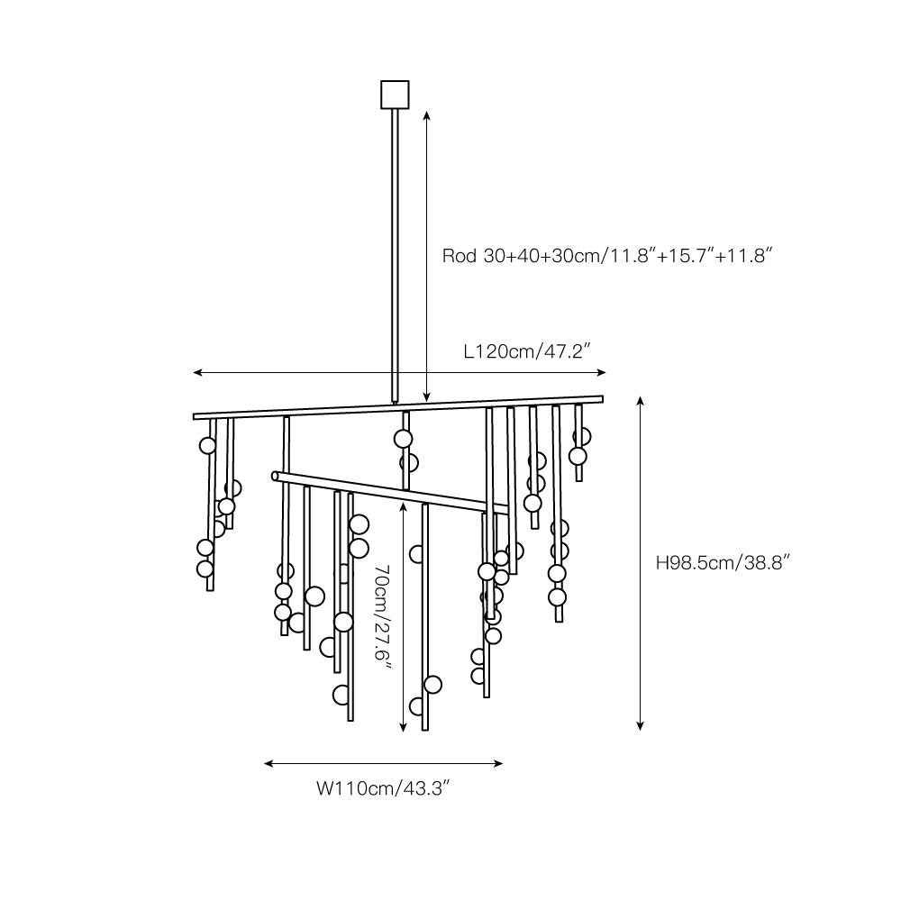 Orbis Modern Minimalist Drop System Antique Glass Chandelier - Letslighting