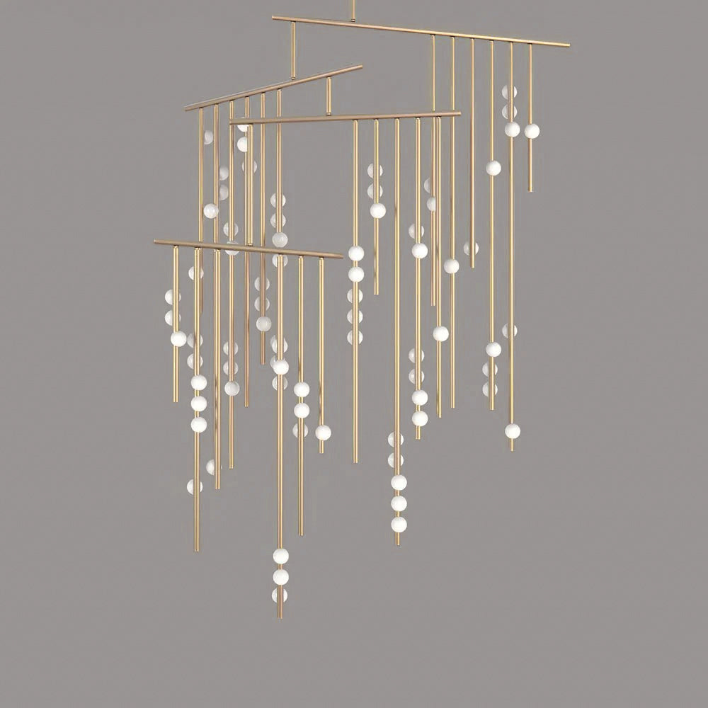 Orbis Modern Minimalist Drop System Antique Glass Chandelier - Letslighting