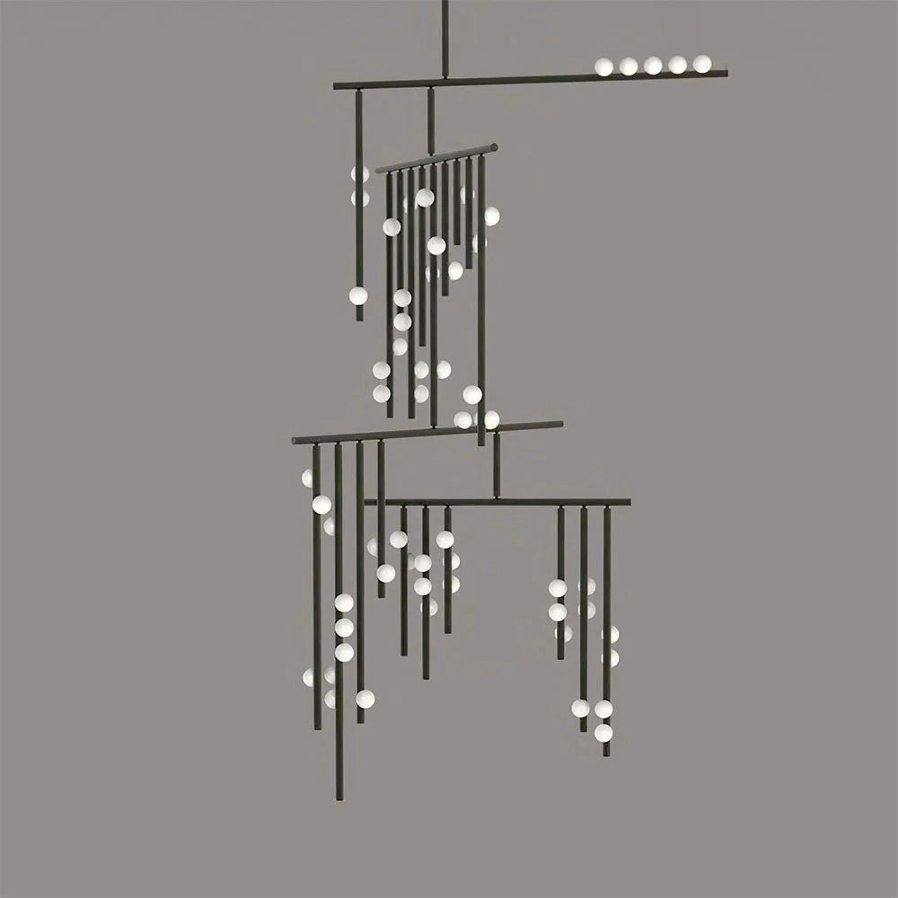 Orbis Modern Minimalist Drop System Antique Glass Chandelier - Letslighting