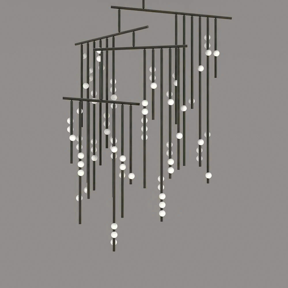 Orbis Modern Minimalist Drop System Antique Glass Chandelier - Letslighting