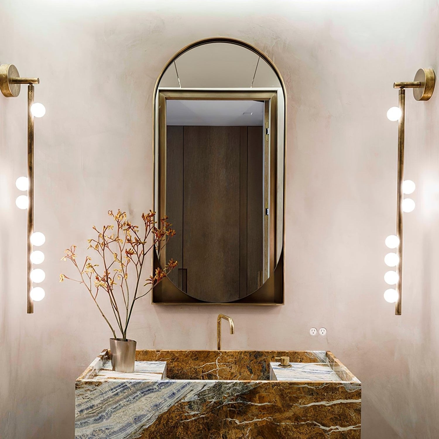 Pamela Tube Plug-in Brass Glass Wall Lamp - Letslighting