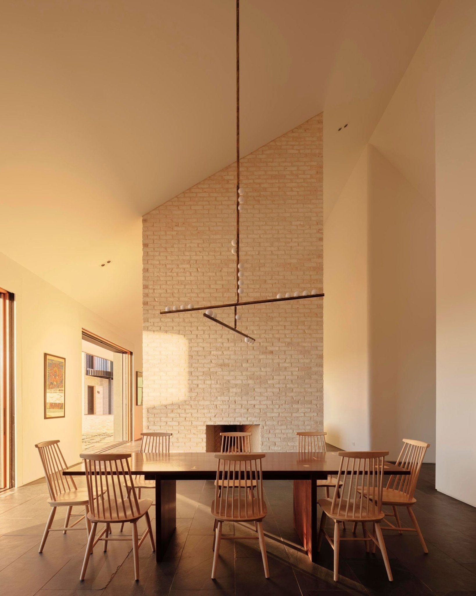 Eurzoris Geometric Brass Linear Pendant Light Chandelier - Letslighting
