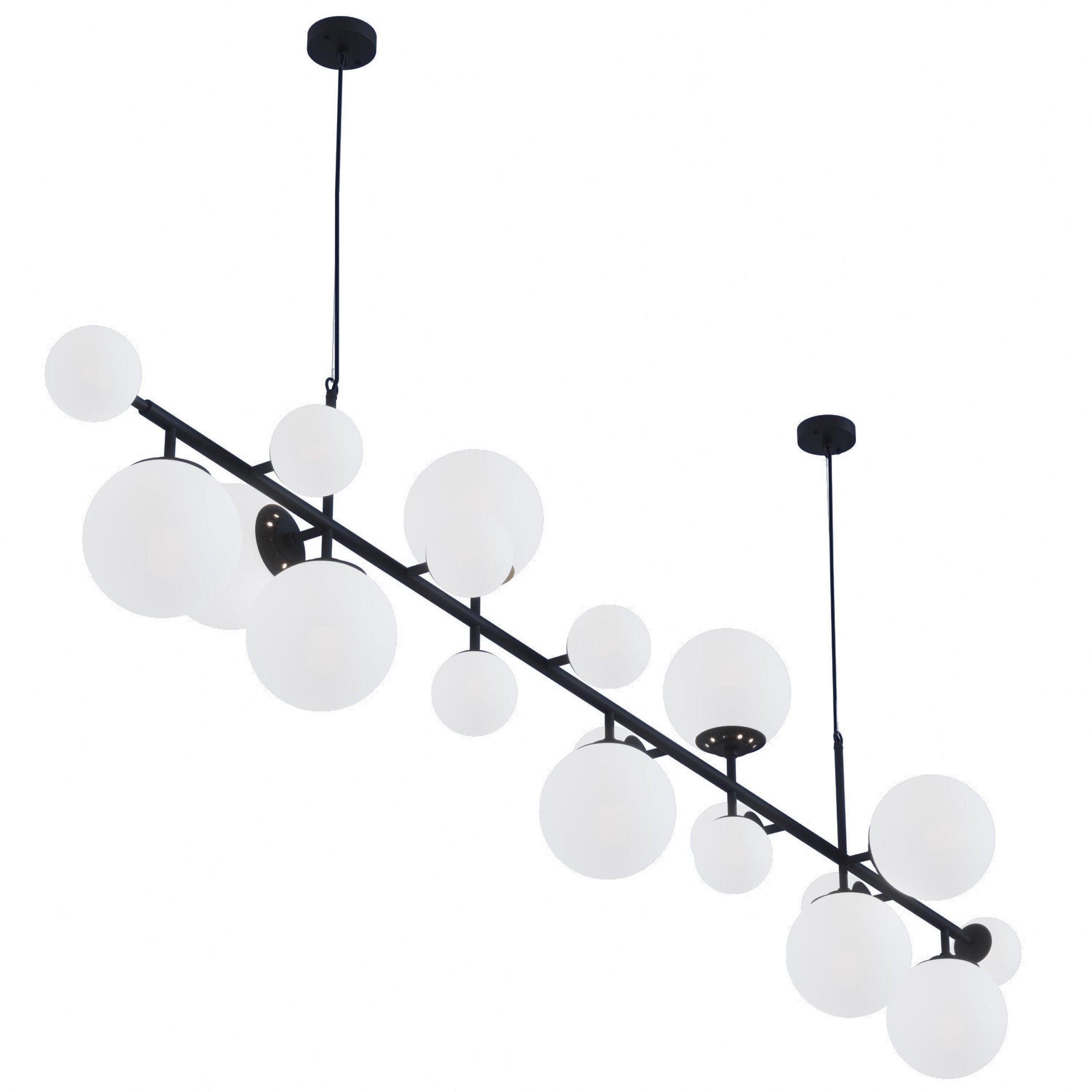 Solara Chandelier Brass Glass Globe - Letslighting