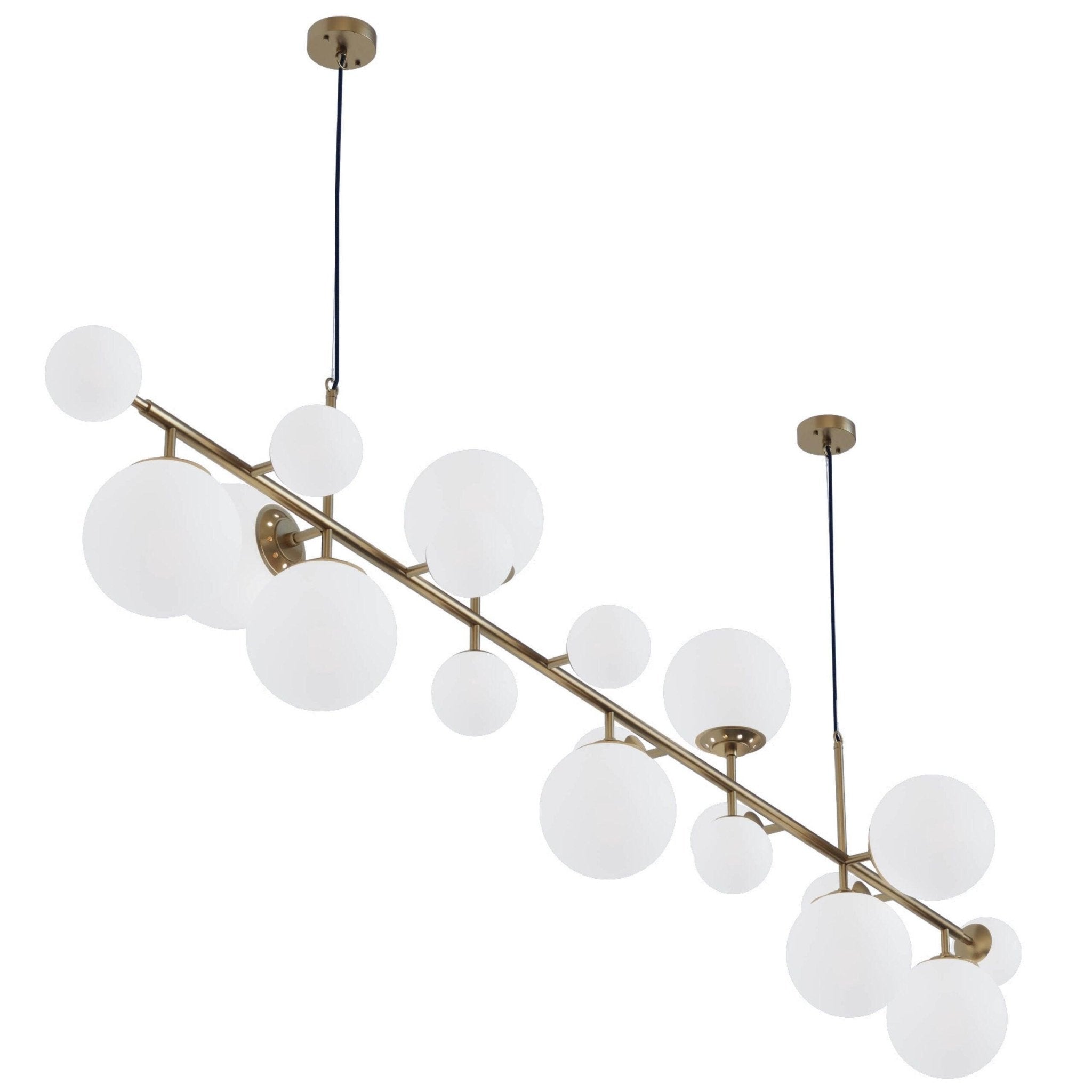 Solara Chandelier Brass Glass Globe - Letslighting
