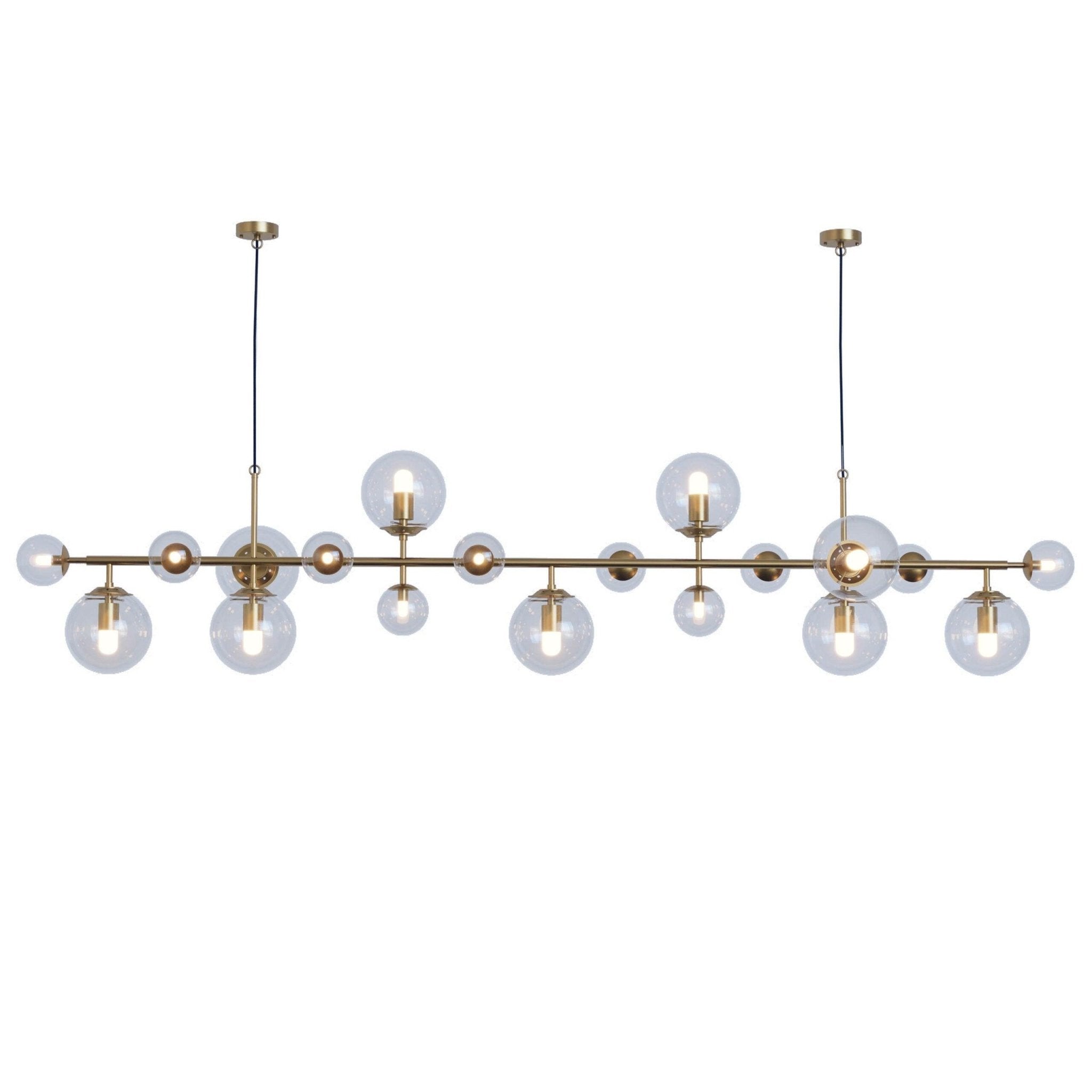 Solara Chandelier Brass Glass Globe - Letslighting