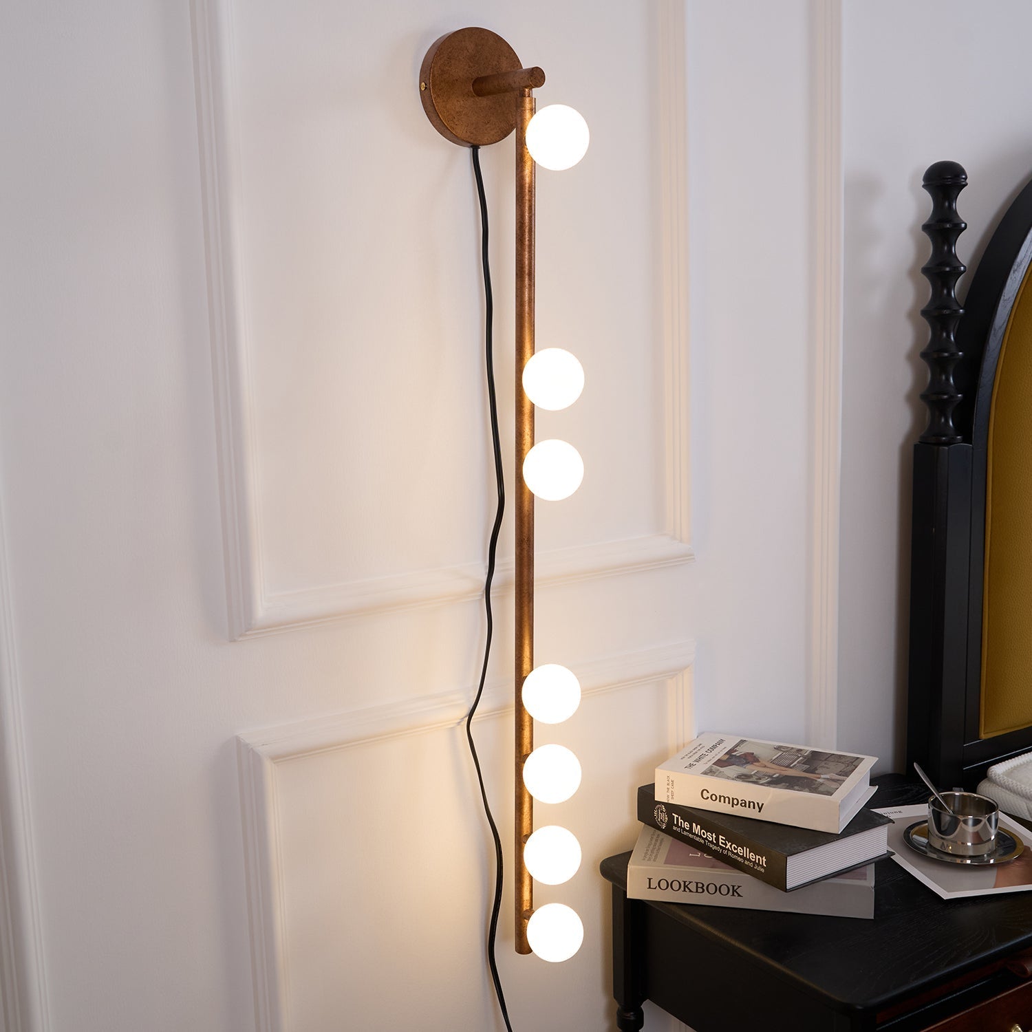 Pamela Tube Plug-in Brass Glass Wall Lamp - Letslighting