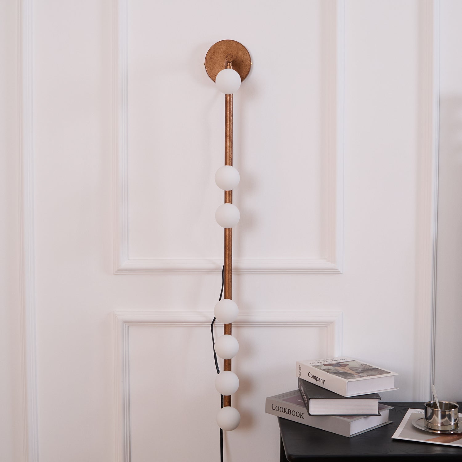 Pamela Tube Plug-in Brass Glass Wall Lamp - Letslighting