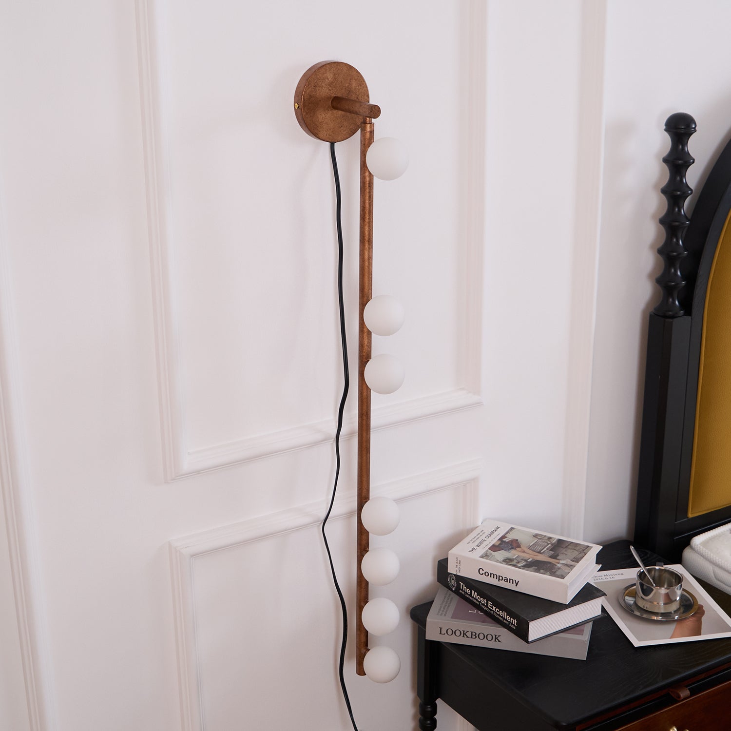 Pamela Tube Plug-in Brass Glass Wall Lamp - Letslighting