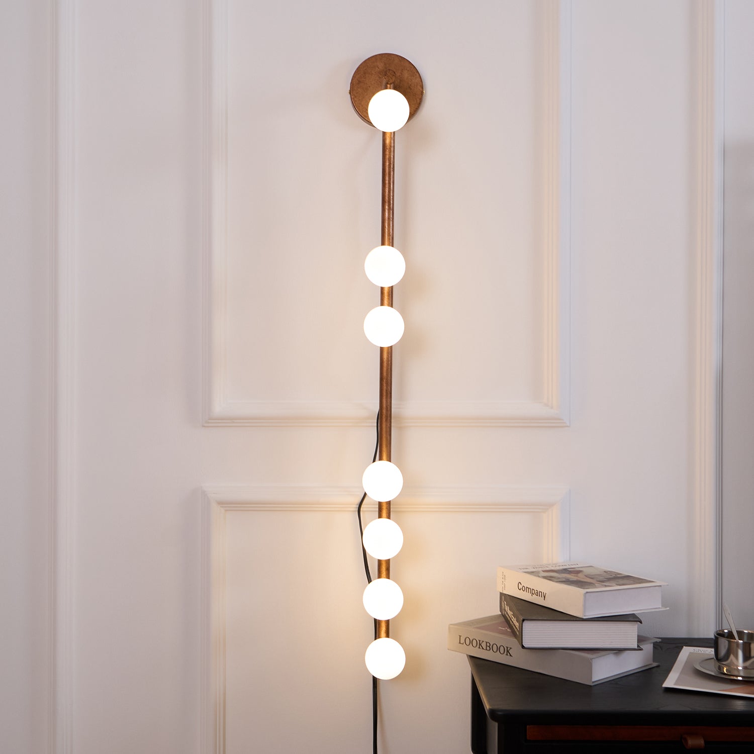 Pamela Tube Plug-in Brass Glass Wall Lamp - Letslighting