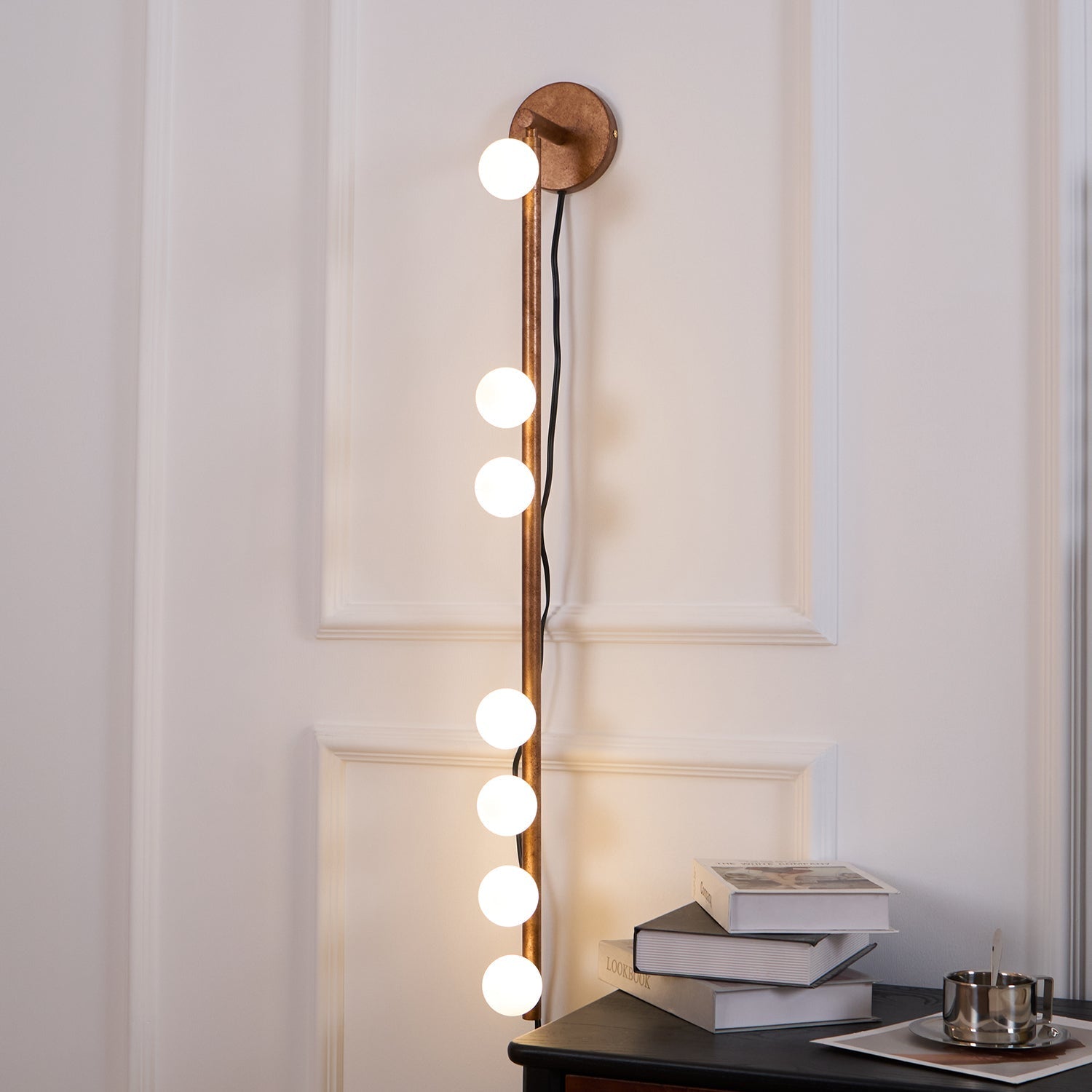Pamela Tube Plug-in Brass Glass Wall Lamp - Letslighting