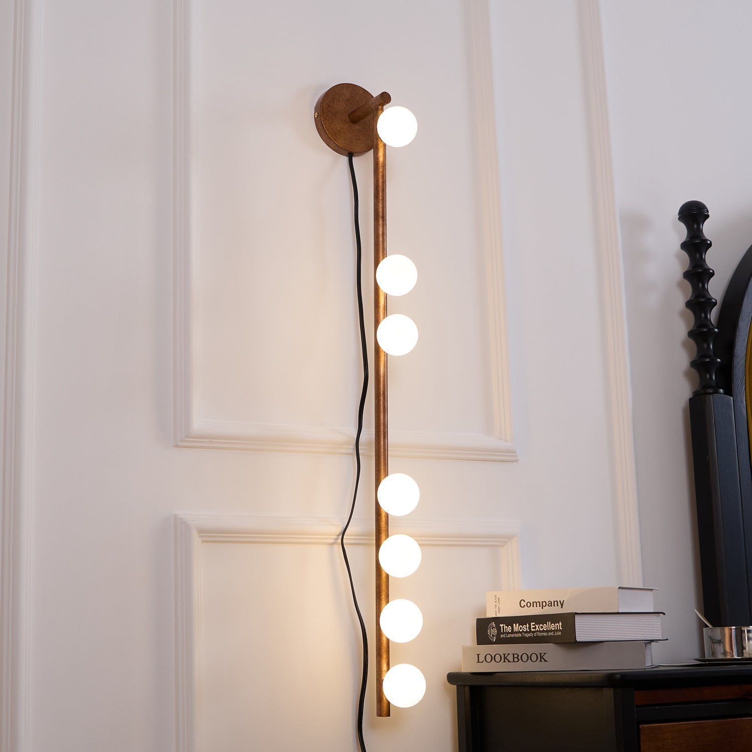 Pamela Tube Plug-in Brass Glass Wall Lamp - Letslighting