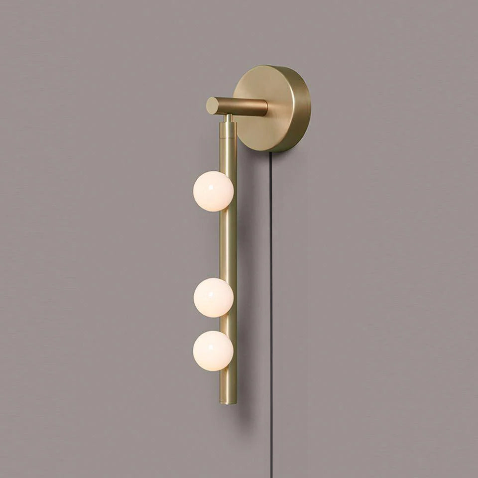 Pamela Tube Plug-in Brass Glass Wall Lamp - Letslighting