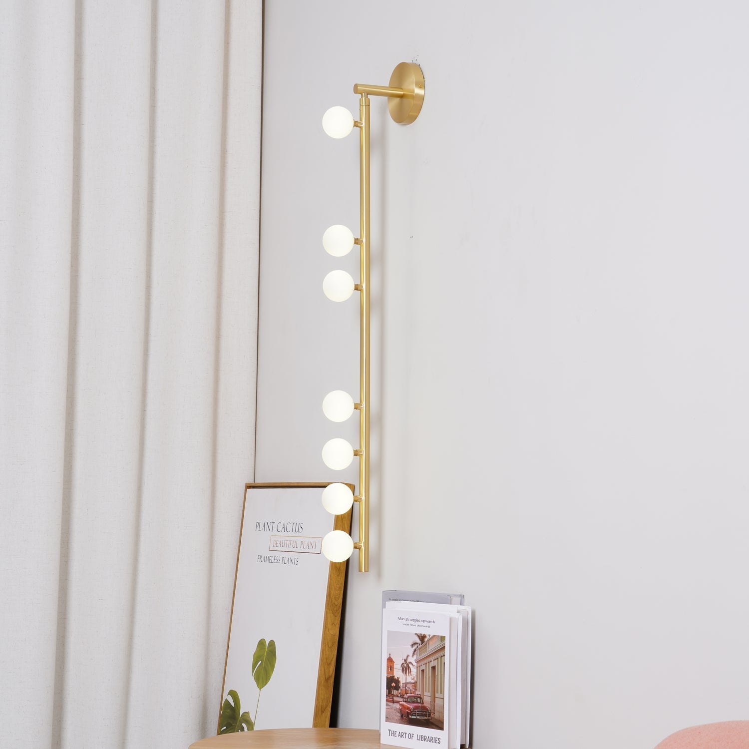 Pamela Tube Plug-in Brass Glass Wall Lamp - Letslighting
