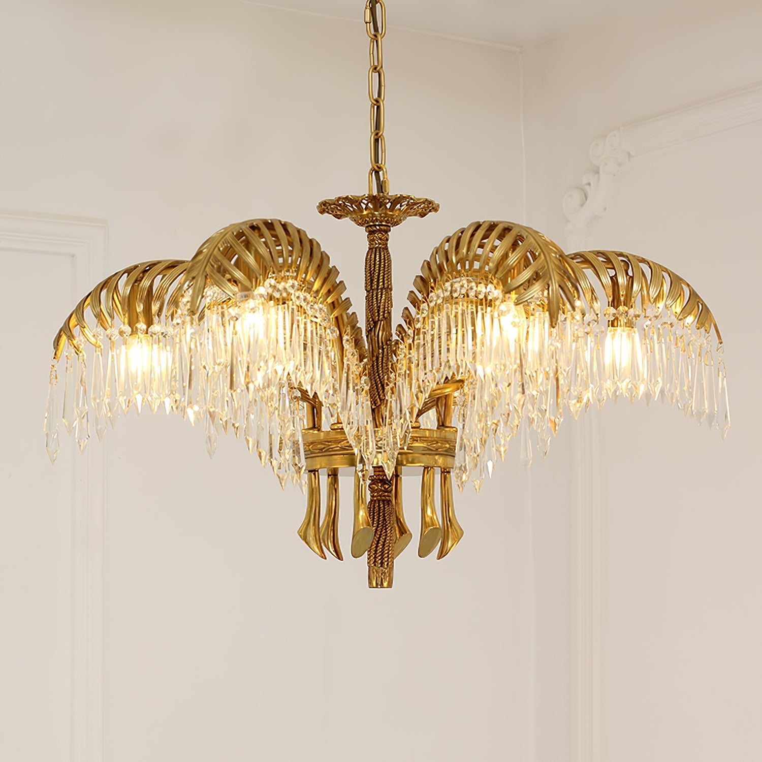 Odoraris Regal Brass Crystal Chandelier - Letslighting