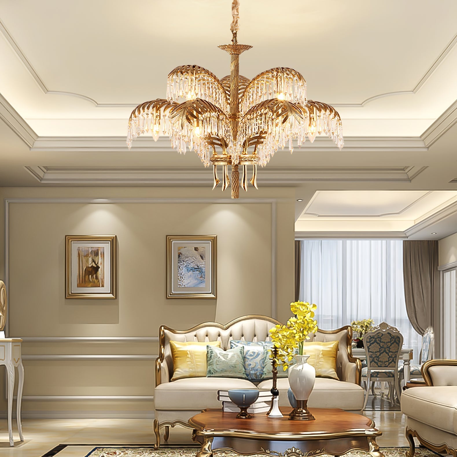 Odoraris Regal Brass Crystal Chandelier - Letslighting