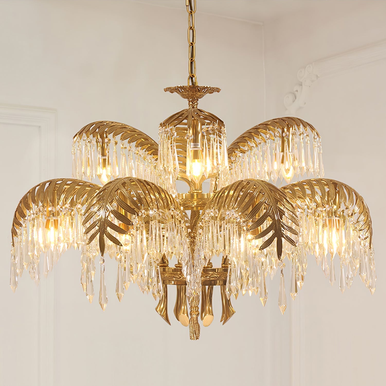 Odoraris Regal Brass Crystal Chandelier - Letslighting