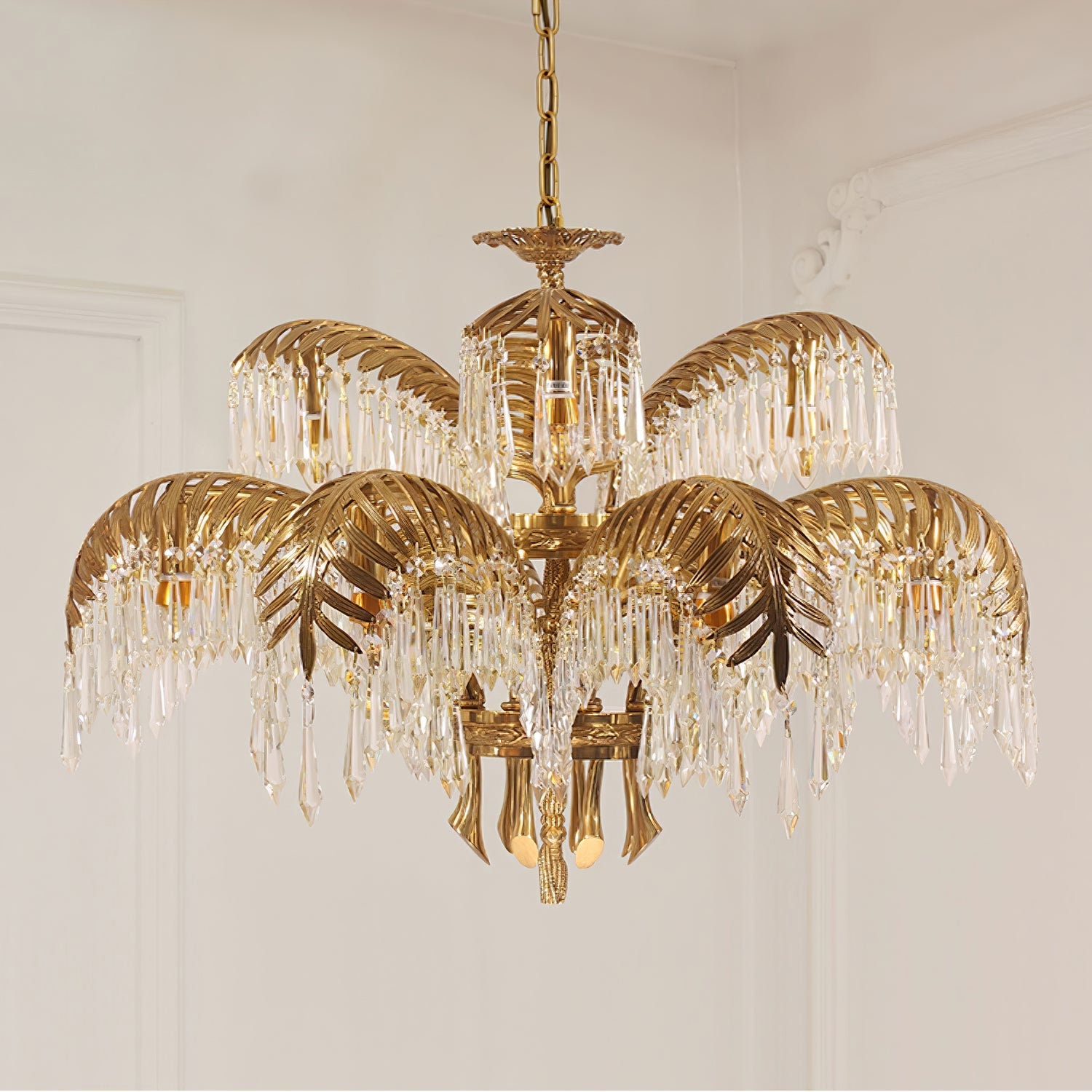 Odoraris Regal Brass Crystal Chandelier - Letslighting