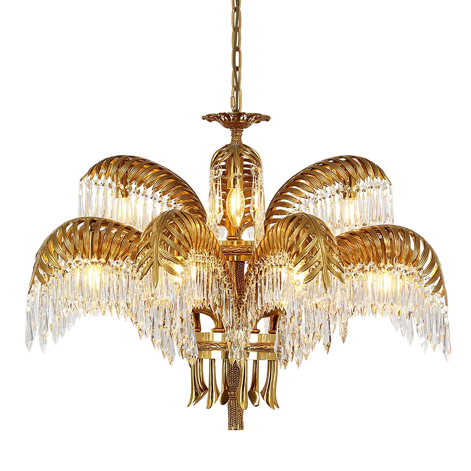 Odoraris Regal Brass Crystal Chandelier - Letslighting