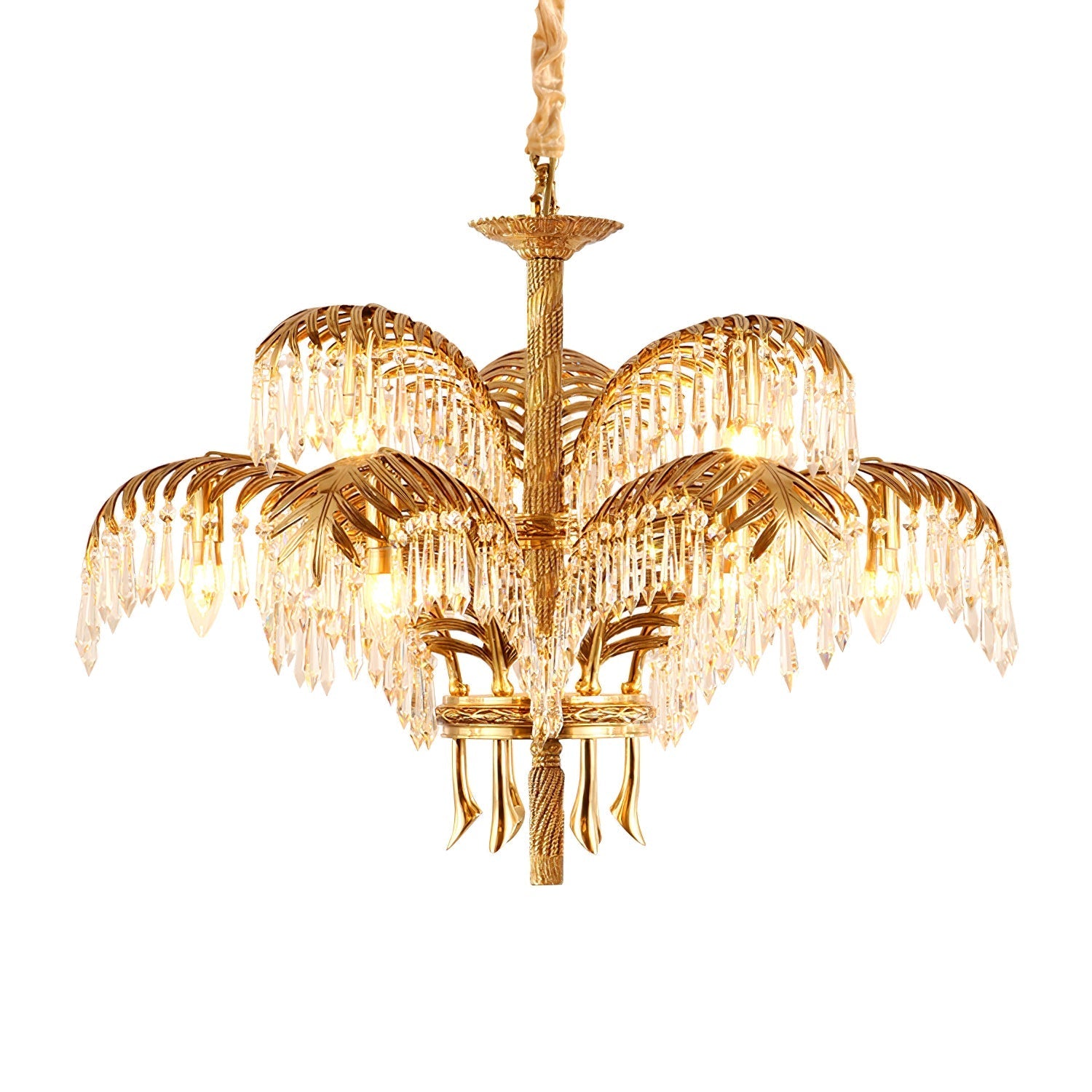 Odoraris Regal Brass Crystal Chandelier - Letslighting
