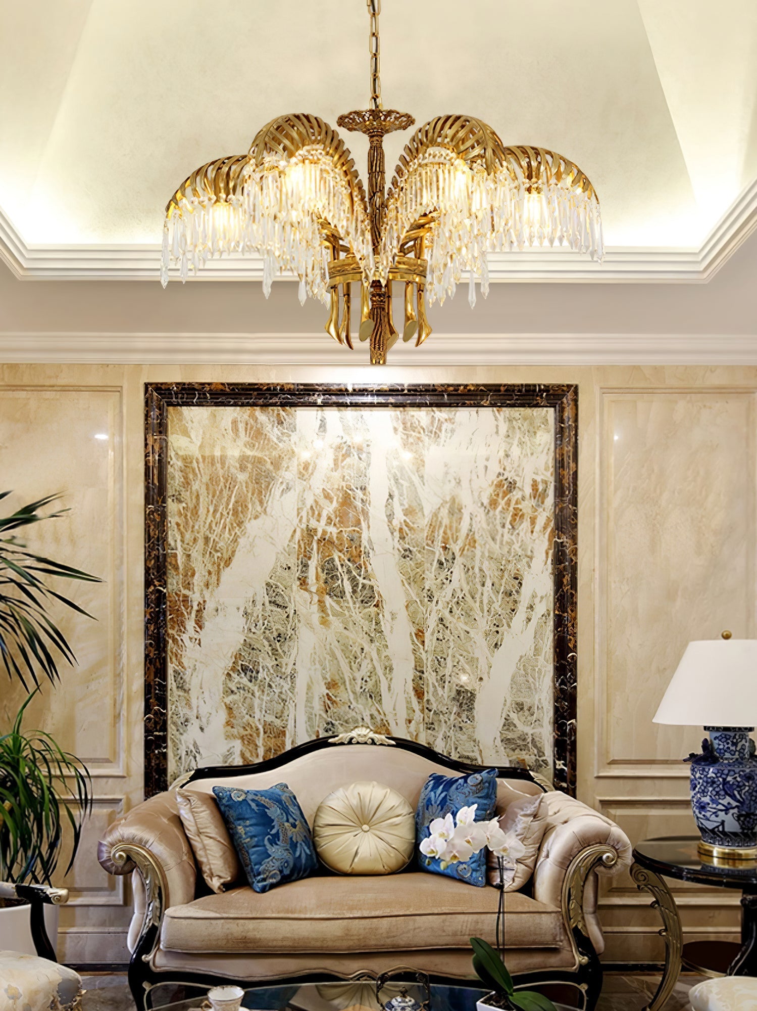 Odoraris Regal Brass Crystal Chandelier - Letslighting