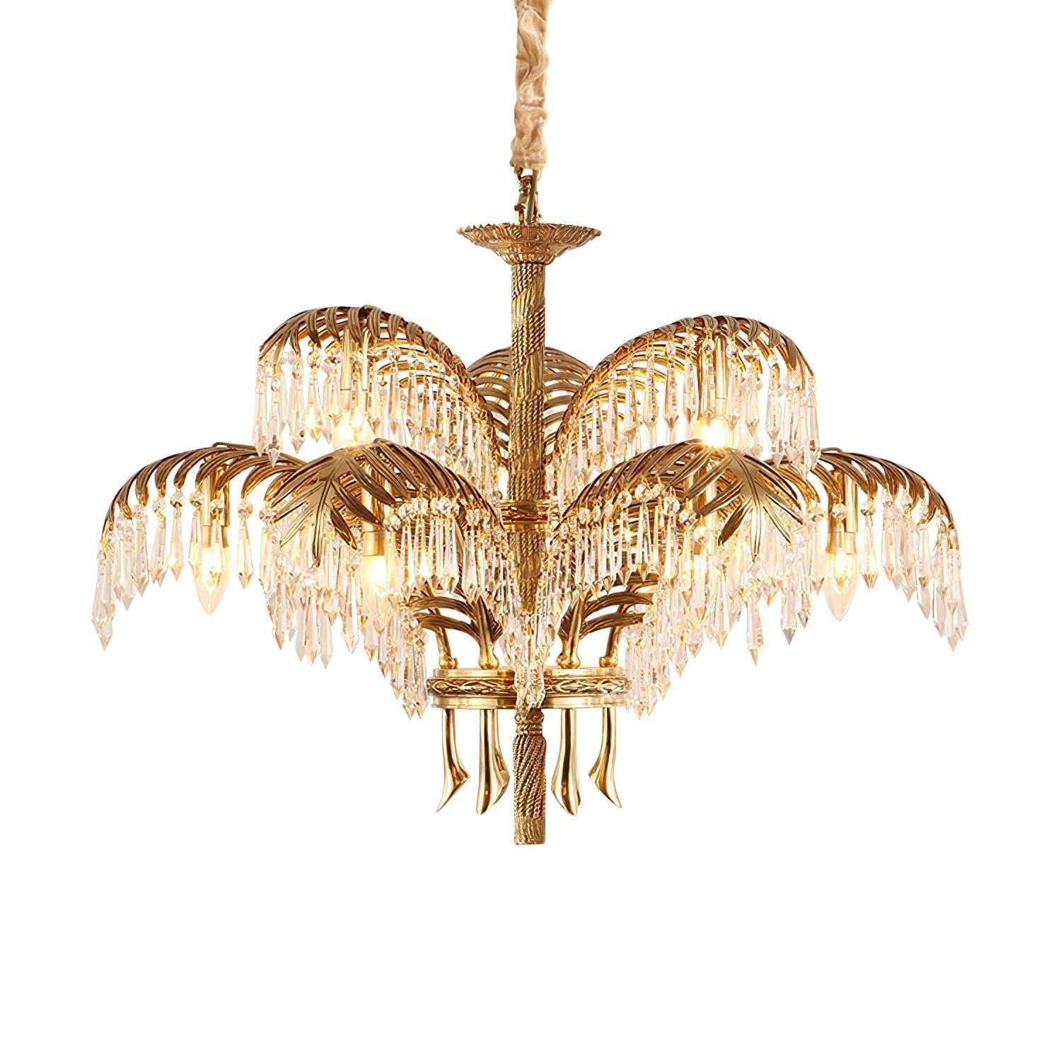 Odoraris Regal Brass Crystal Chandelier - Letslighting